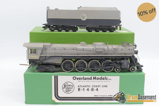 Ho Brass - Omi Atlantic Coast Line R - 1 4 - 8 - 4 Northern Old Custom Paint Steam