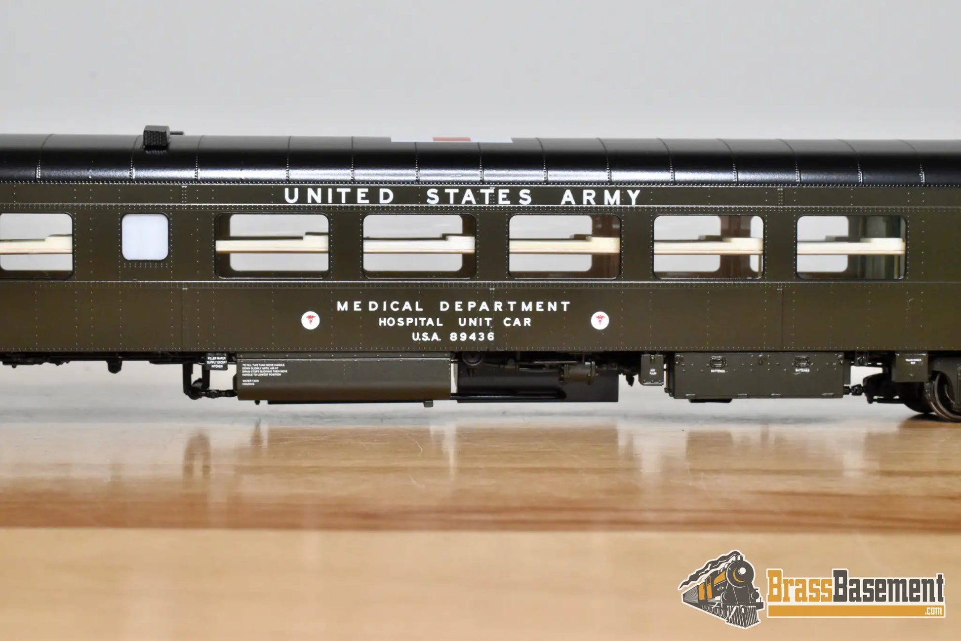 HO Brass - OMI Overland AF-1038-1 US Army Hospital Car #89436 - FP Mint - Passenger