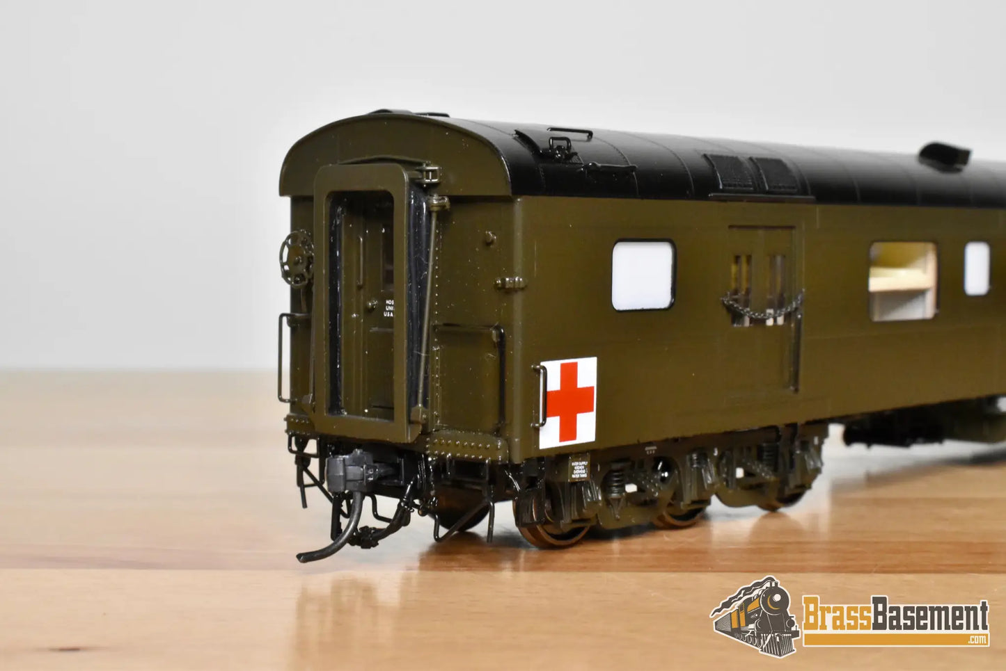 HO Brass - OMI Overland AF-1038-1 US Army Hospital Car #89436 - FP Mint - Passenger