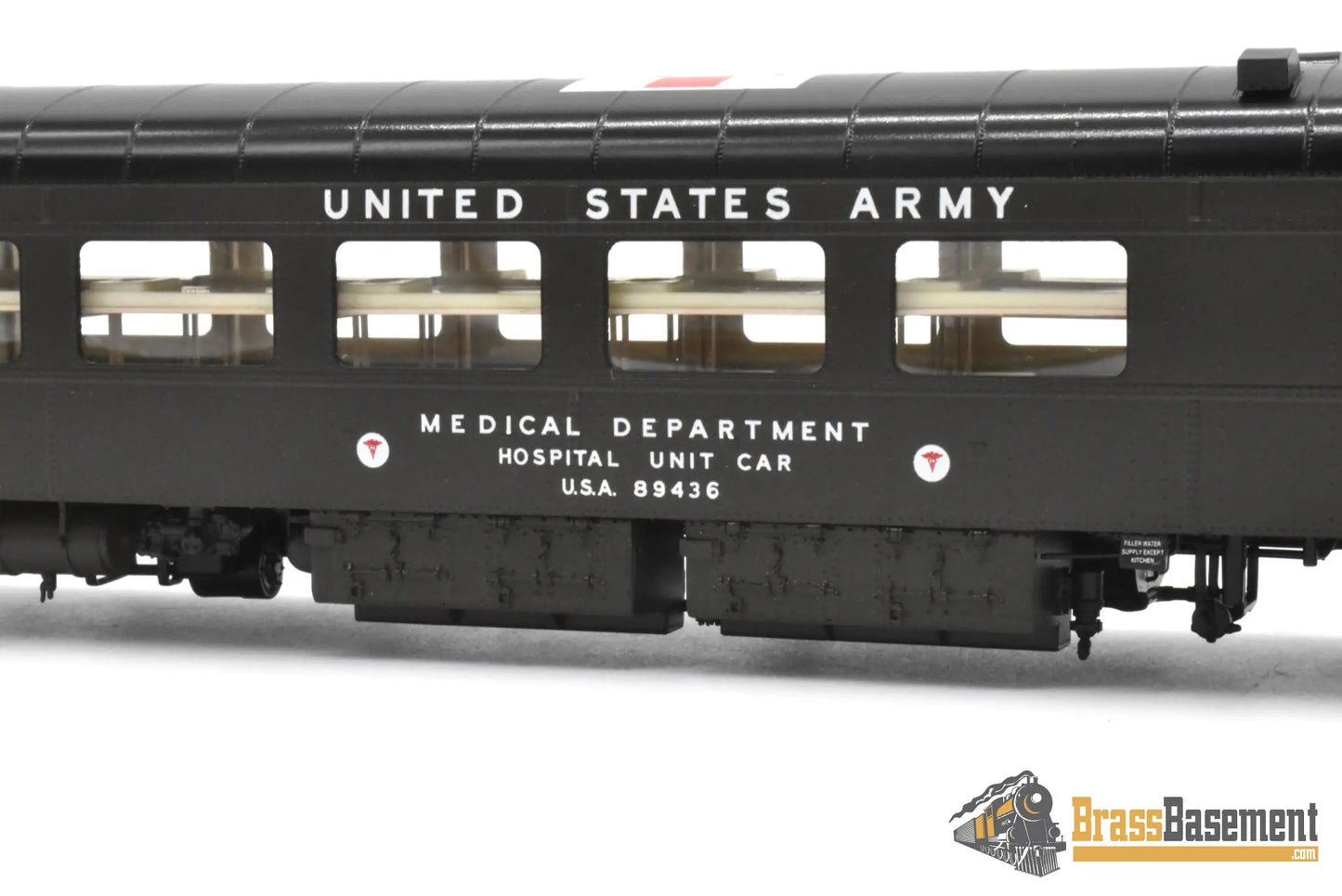 HO Brass - OMI Overland AF-1038-1 US Army Hospital Car #89436 - FP Mint - Passenger