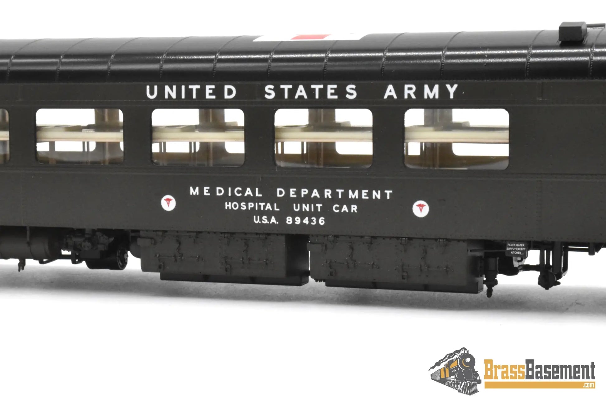 HO Brass - OMI Overland AF-1038-1 US Army Hospital Car #89436 - FP Mint - Passenger