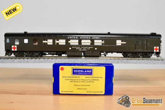 HO Brass - OMI Overland AF-1038-1 US Army Hospital Car #89436 - FP Mint - Passenger