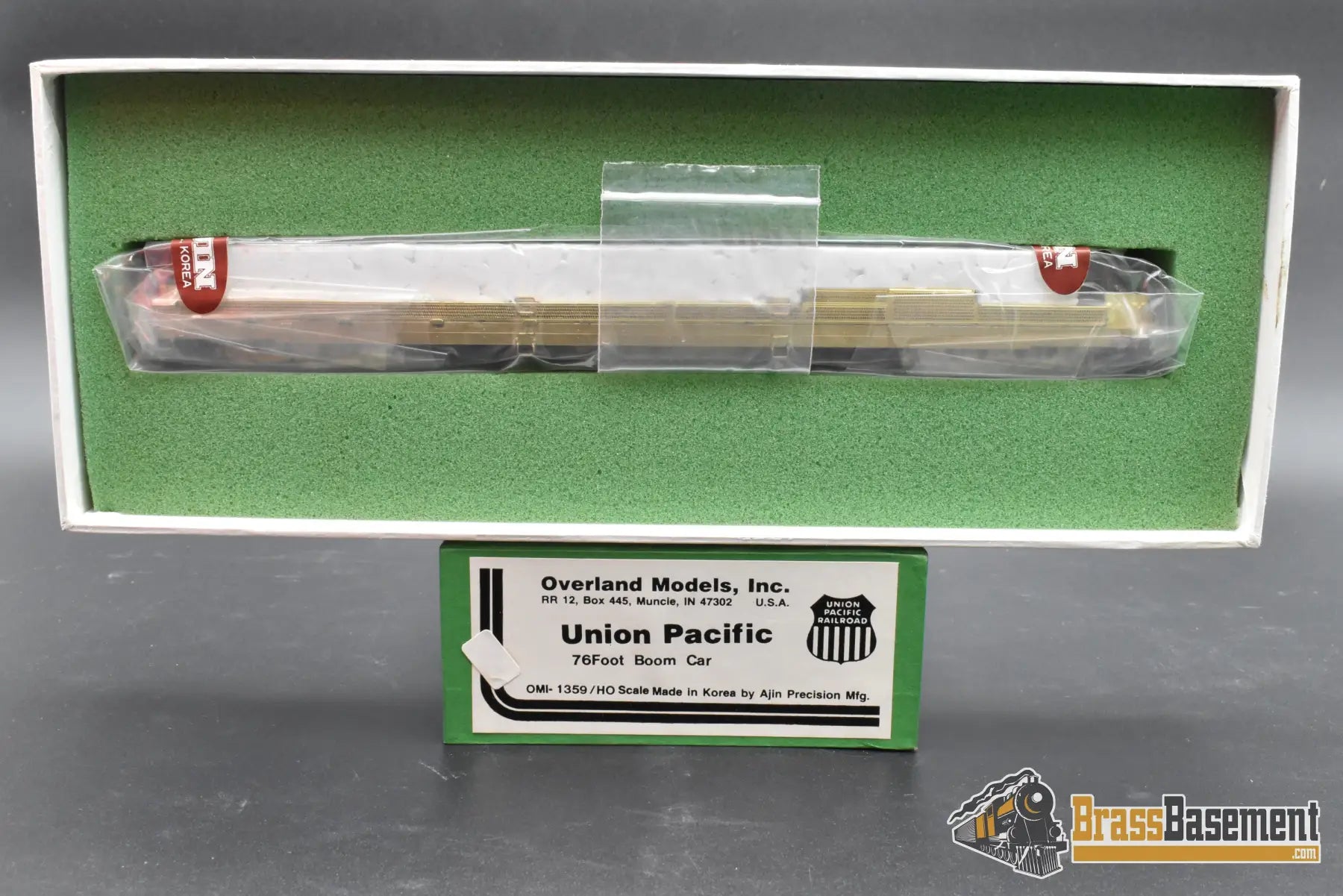 HO Brass - OMI Union Pacific UP Industrial Brownhoist - Boom Flat Car - Rail & Tie Flat - Unpainted Freight