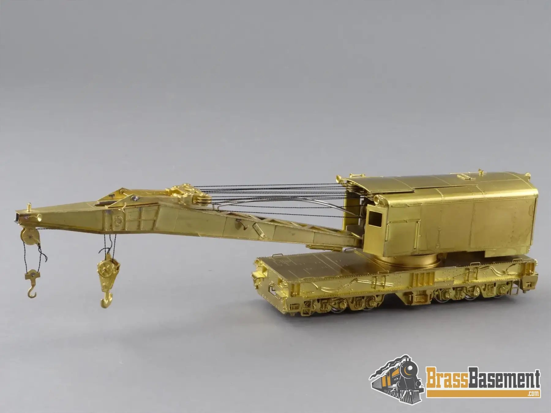 HO Brass - OMI Union Pacific UP Industrial Brownhoist - Boom Flat Car - Rail & Tie Flat - Unpainted Freight