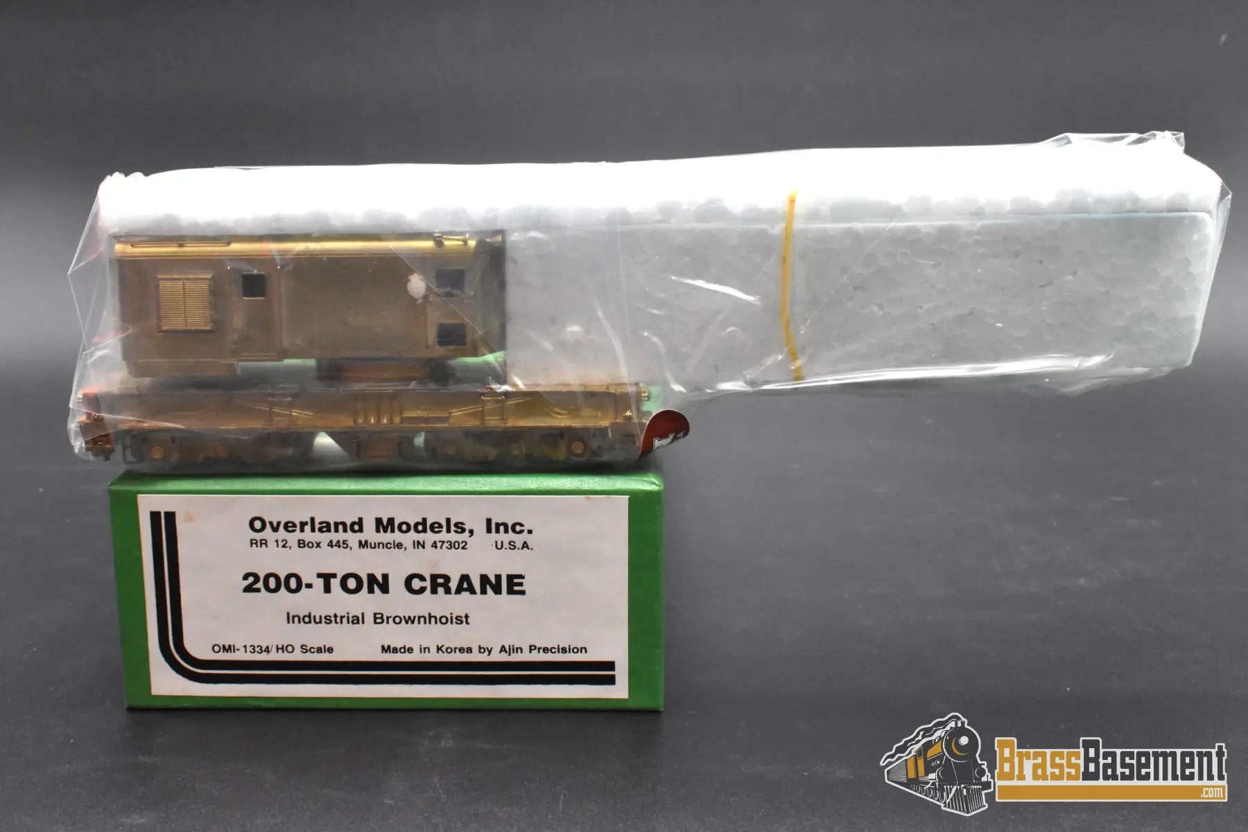 HO Brass - OMI Union Pacific UP Industrial Brownhoist - Boom Flat Car - Rail & Tie Flat - Unpainted Freight