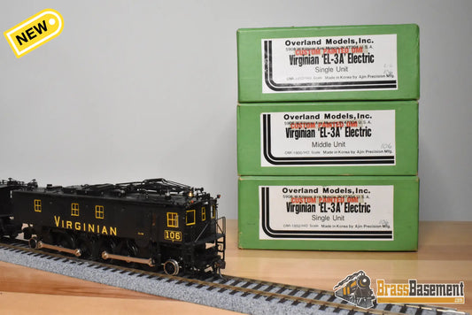HO Brass - OMI Virginian Railway EL-3A Electric 3-Unit JackShaft Set - CPOMI - Nice Runner - Electric