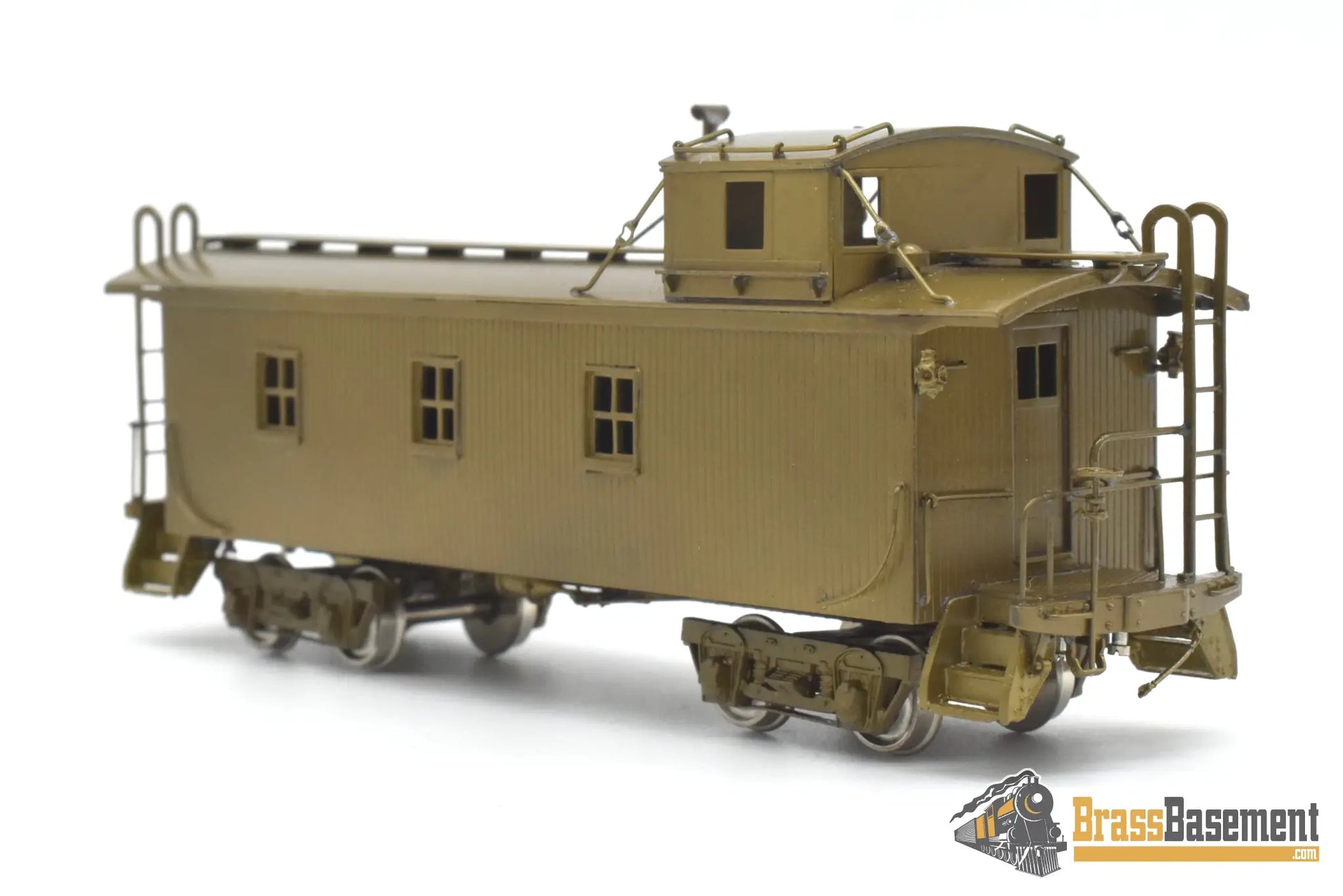 HO Brass - Oriental Burlington CB&Q NE-9 Wood Caboose - Unpainted Mint - Woo Yang Caboose