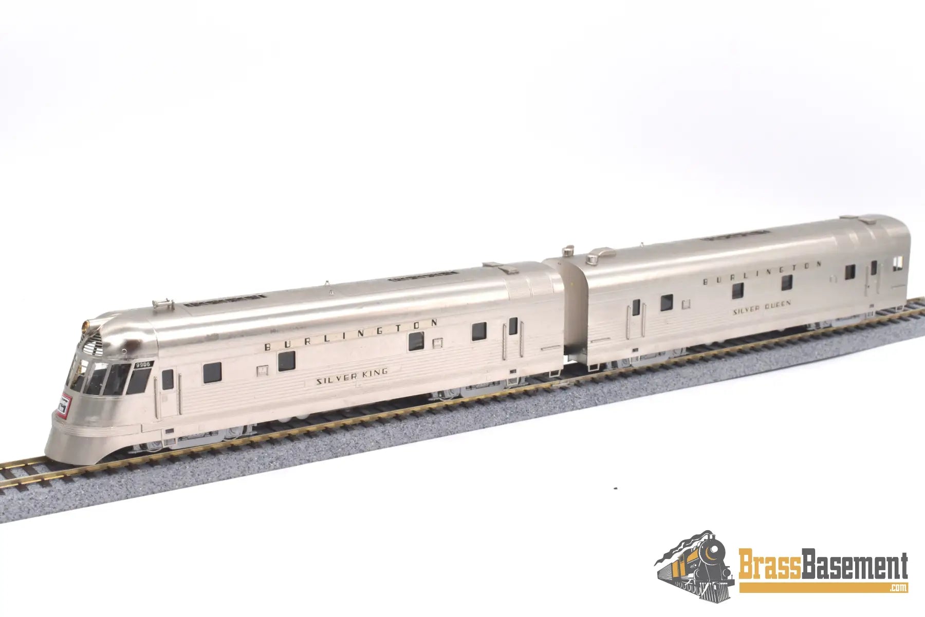 Ho Brass - Oriental Cb&Q Burlington ’Silver King’ & Queen’ A - B Set Plated Diesel