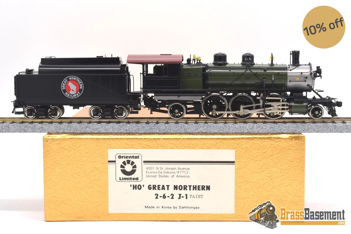 Ho Brass - Oriental Great Northern Gn J - 1 2 - 6 - 2 Factory Painted Mint Steam