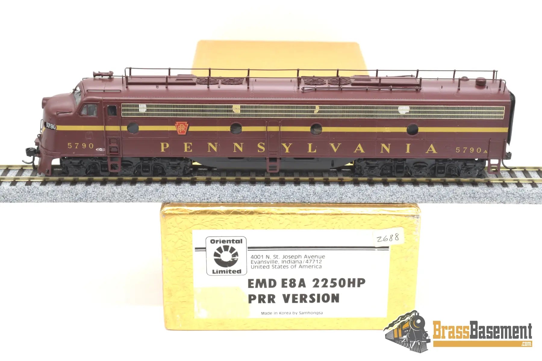Ho Brass - Oriental Pennsylvania Prr E8 W/ Trainphone Pro Custom Paint 1960S Era Diesel