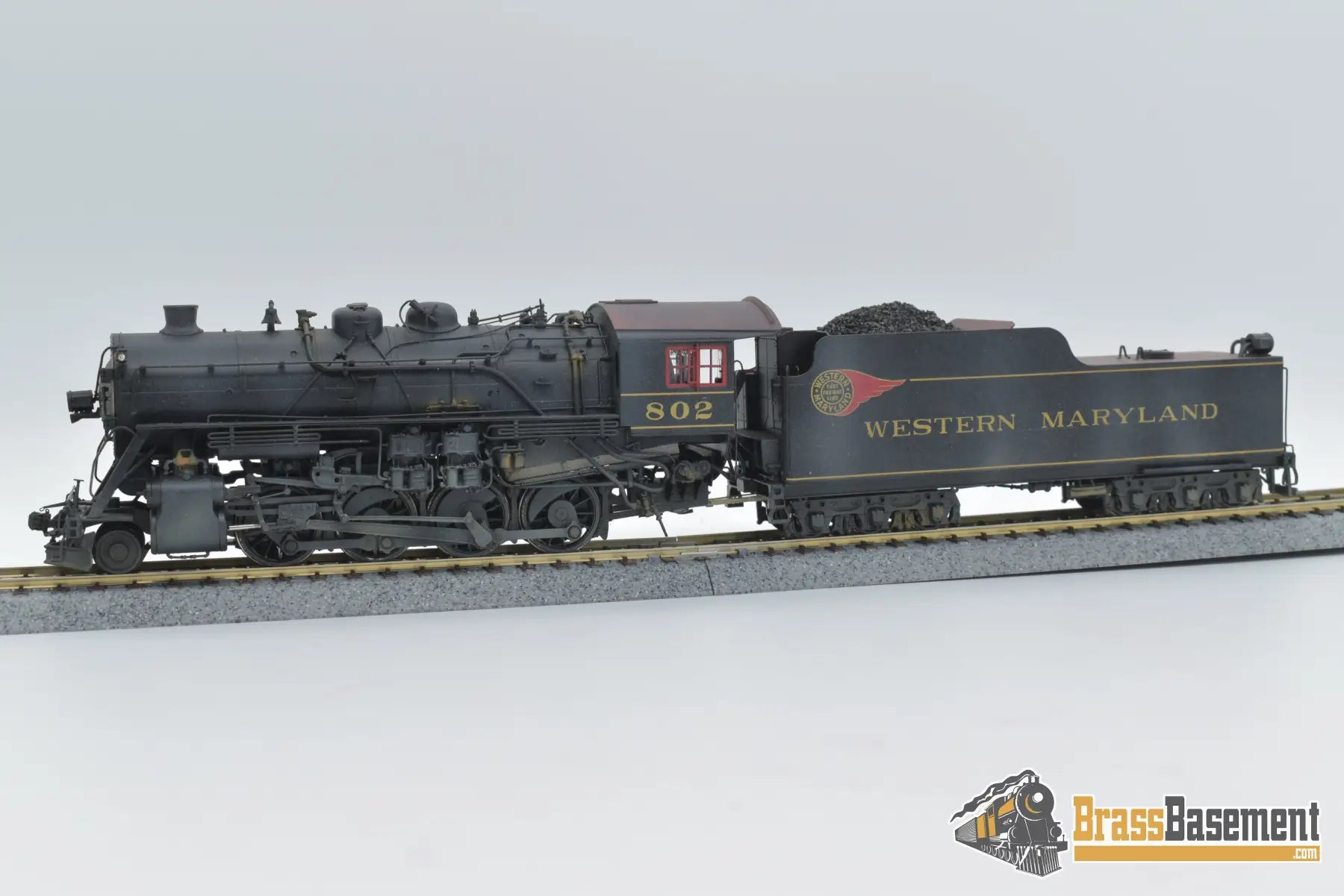 Ho Brass - Ortl Western Maryland 2 - 8 - 0 H - 9 W/ Steam Ejector Factory Painted / Weathered