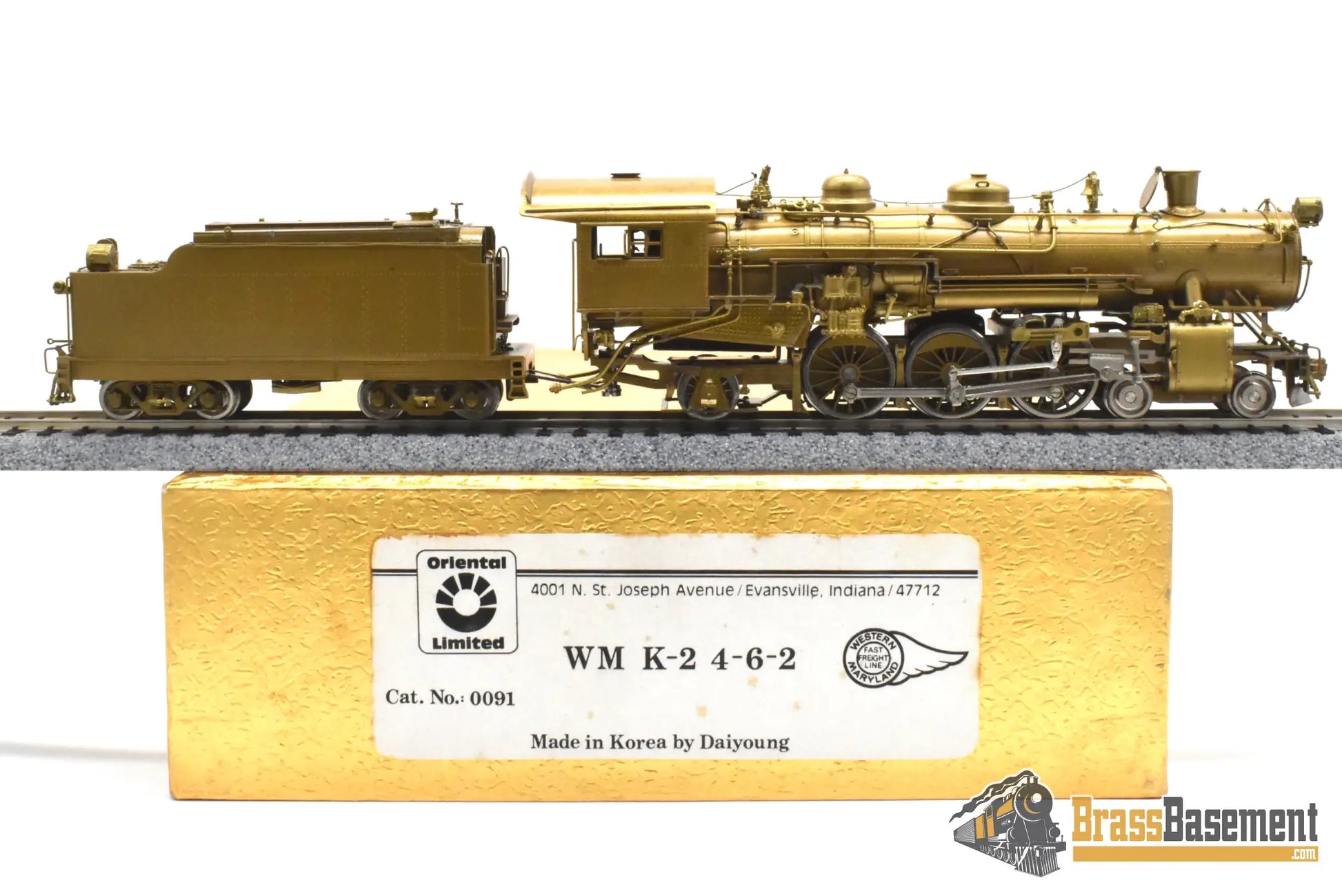 HO Brass - ORTL Western Maryland WM 4-6-2 K-2 Pacific - Unpainted Steam