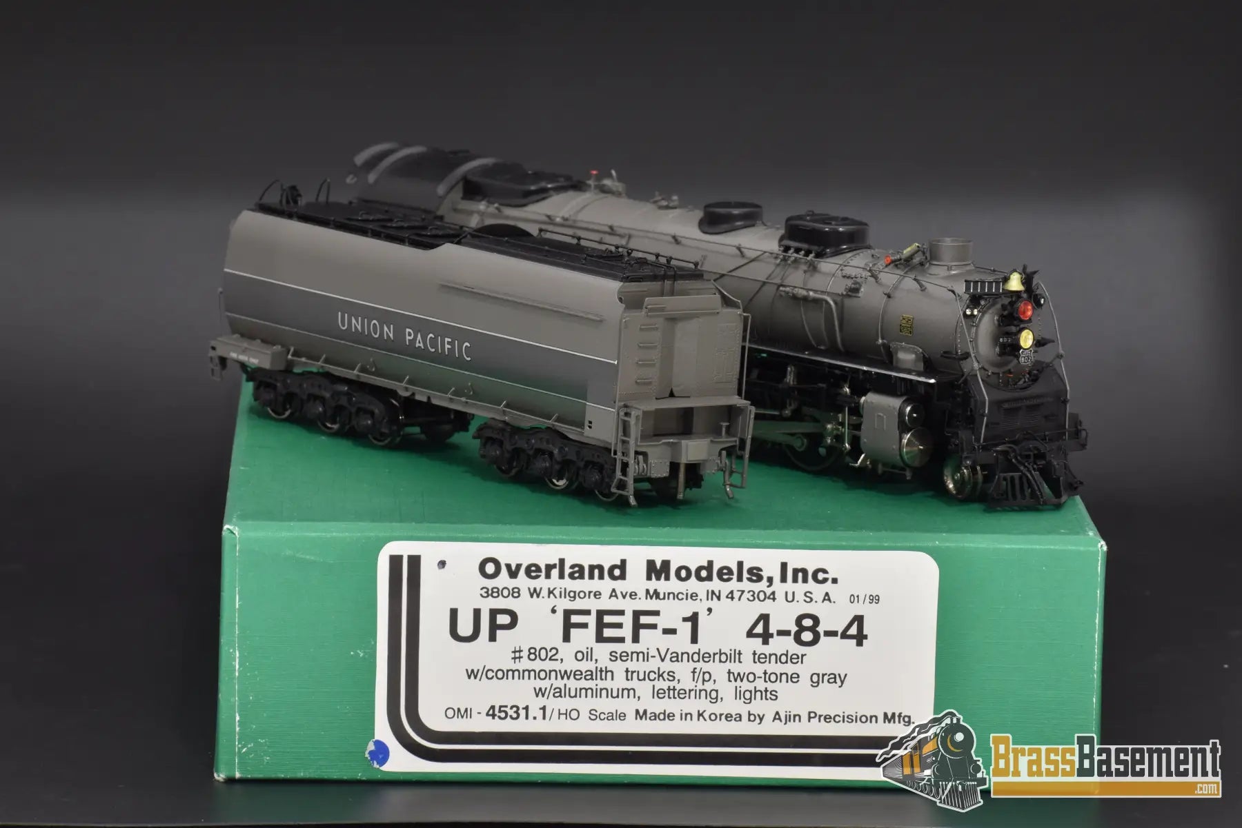 Ho Brass - Overland Omi 4531.1 Union Pacific Fef - 1 Grayhound Mint Steam