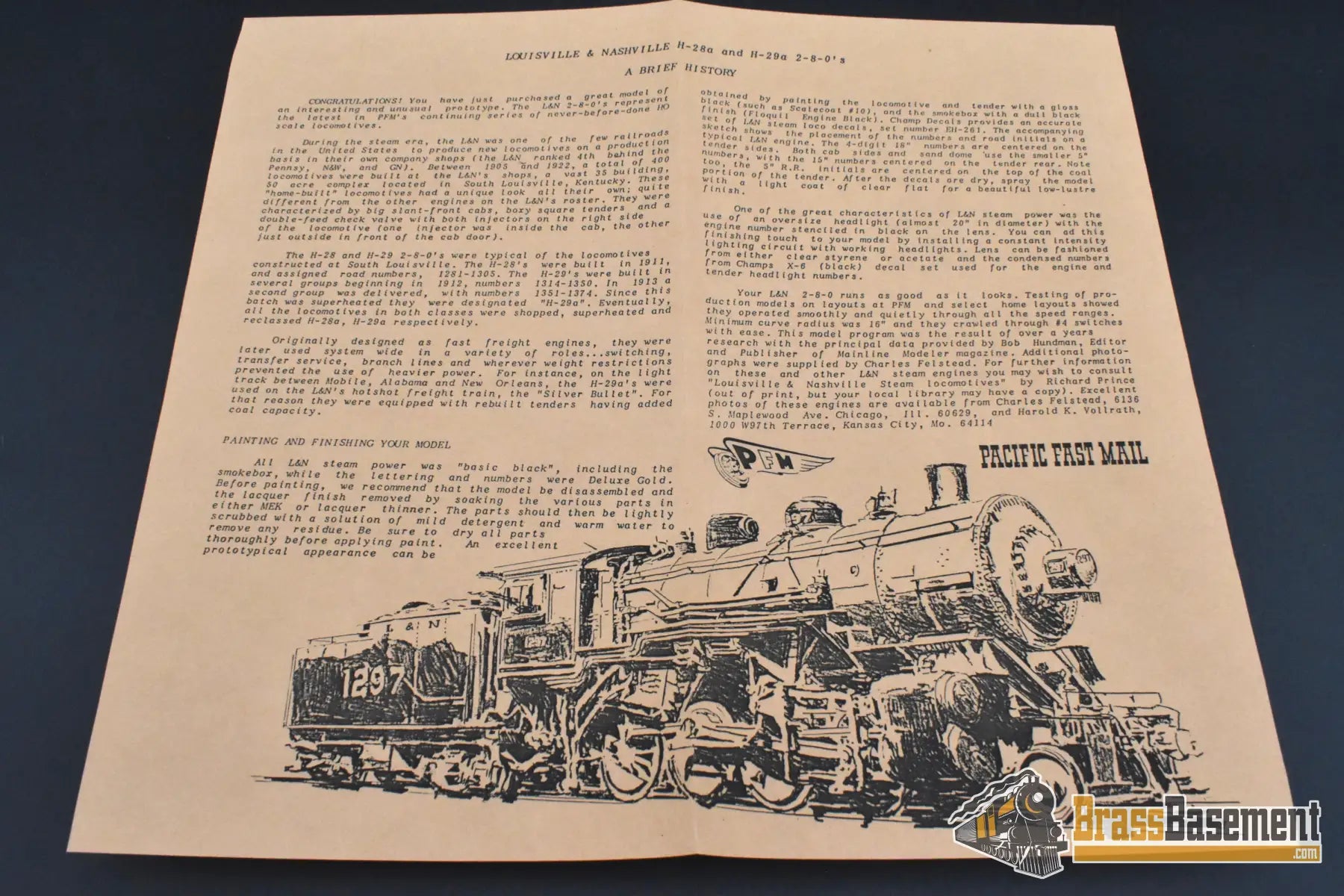 HO Brass – Pacific Fast Mail SKI L&N Louisville & Nashville H-28a 2-8-0 – Unpainted – Mint Steam