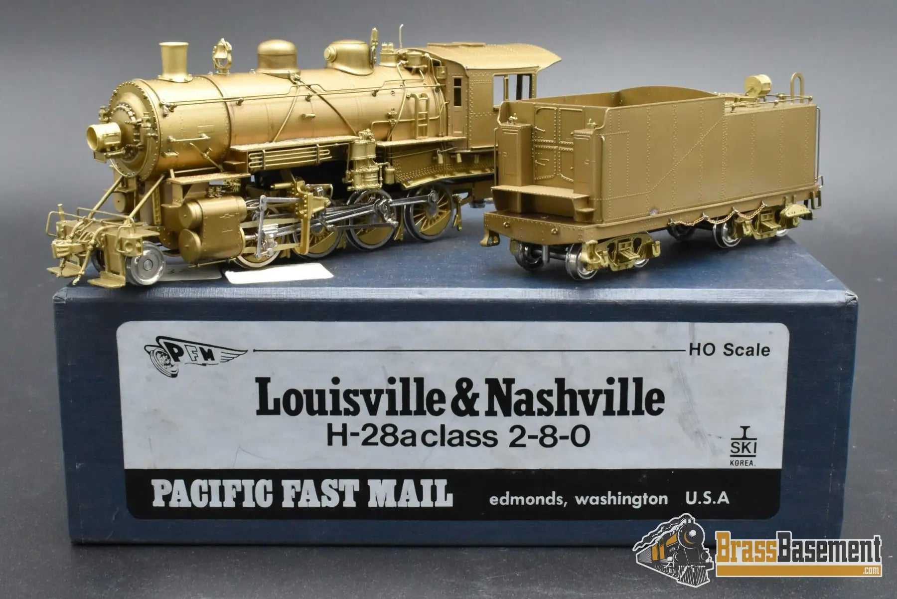 HO Brass – Pacific Fast Mail SKI L&N Louisville & Nashville H-28a 2-8-0 – Unpainted – Mint Steam