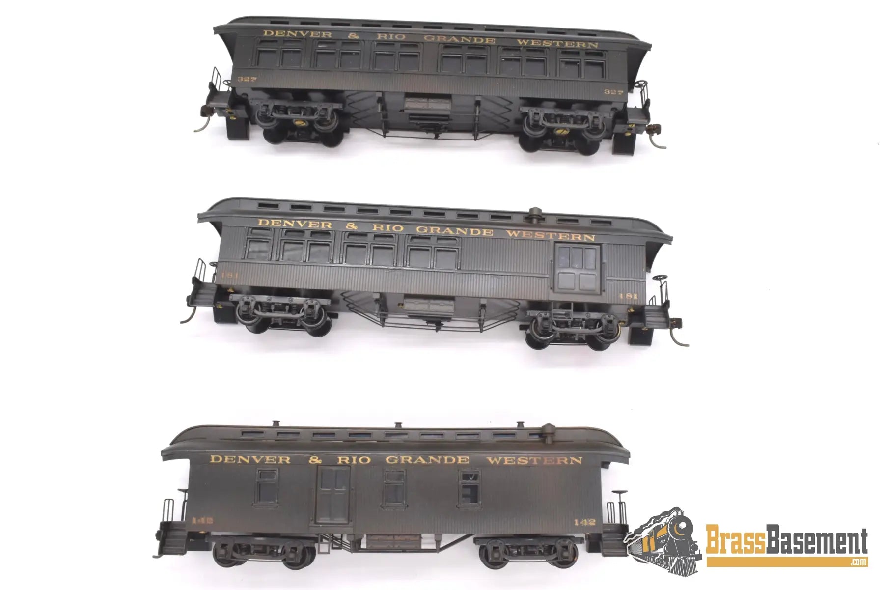 Ho Brass - Pfm Fujiyama 3 Car Old Time Passenger Set Drgw Rio Grande Paint Nice