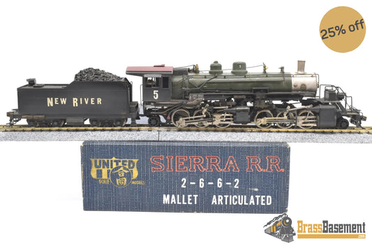 Ho Brass - Pfm Sierra 2 - 6 - 6 - 2 Mallet As ’New River Rr’ #5 Custom Paint Nice Steam
