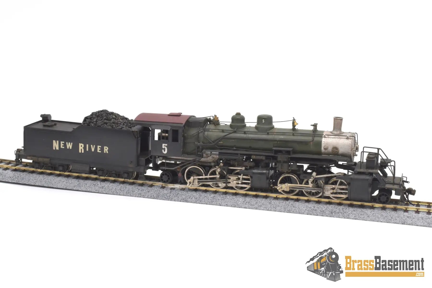 Ho Brass - Pfm Sierra 2 - 6 - 6 - 2 Mallet As ’New River Rr’ #5 Custom Paint Nice Steam