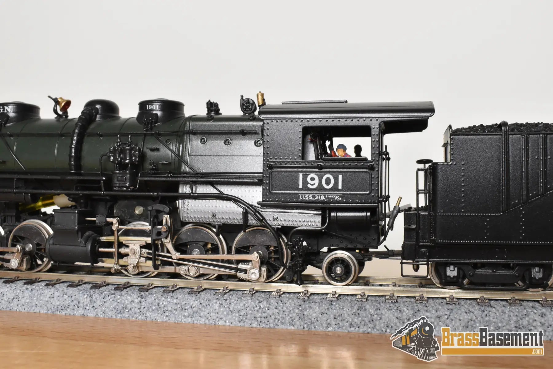 HO Brass - PFM Tenshodo 170 Great Northern L-1 2-6-6-2 1978 Green Boiler - F/P Beautiful