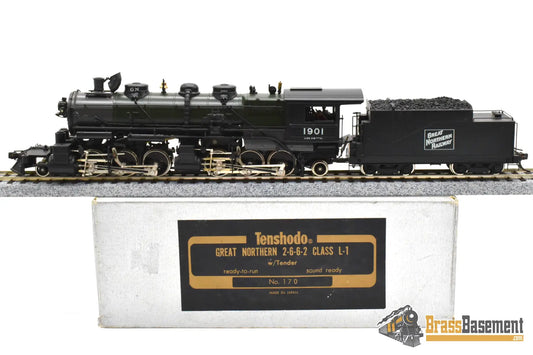 HO Brass - PFM Tenshodo 170 Great Northern L-1 2-6-6-2 1978 Green Boiler - F/P Beautiful