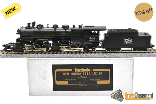 HO Brass - PFM Tenshodo 170 Great Northern L-1 2-6-6-2 1978 Green Boiler - F/P Beautiful
