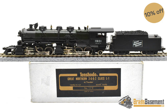 HO Brass - PFM Tenshodo 170 Great Northern L-1 2-6-6-2 1978 Green Boiler - F/P Beautiful