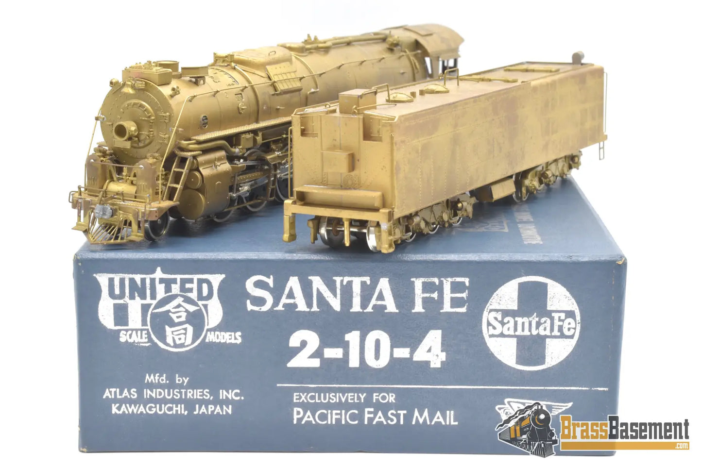 Ho Brass - Pfm United Atsf Santa Fe 2 - 10 - 4 ’5011’ Class Unpainted Tarnish Steam