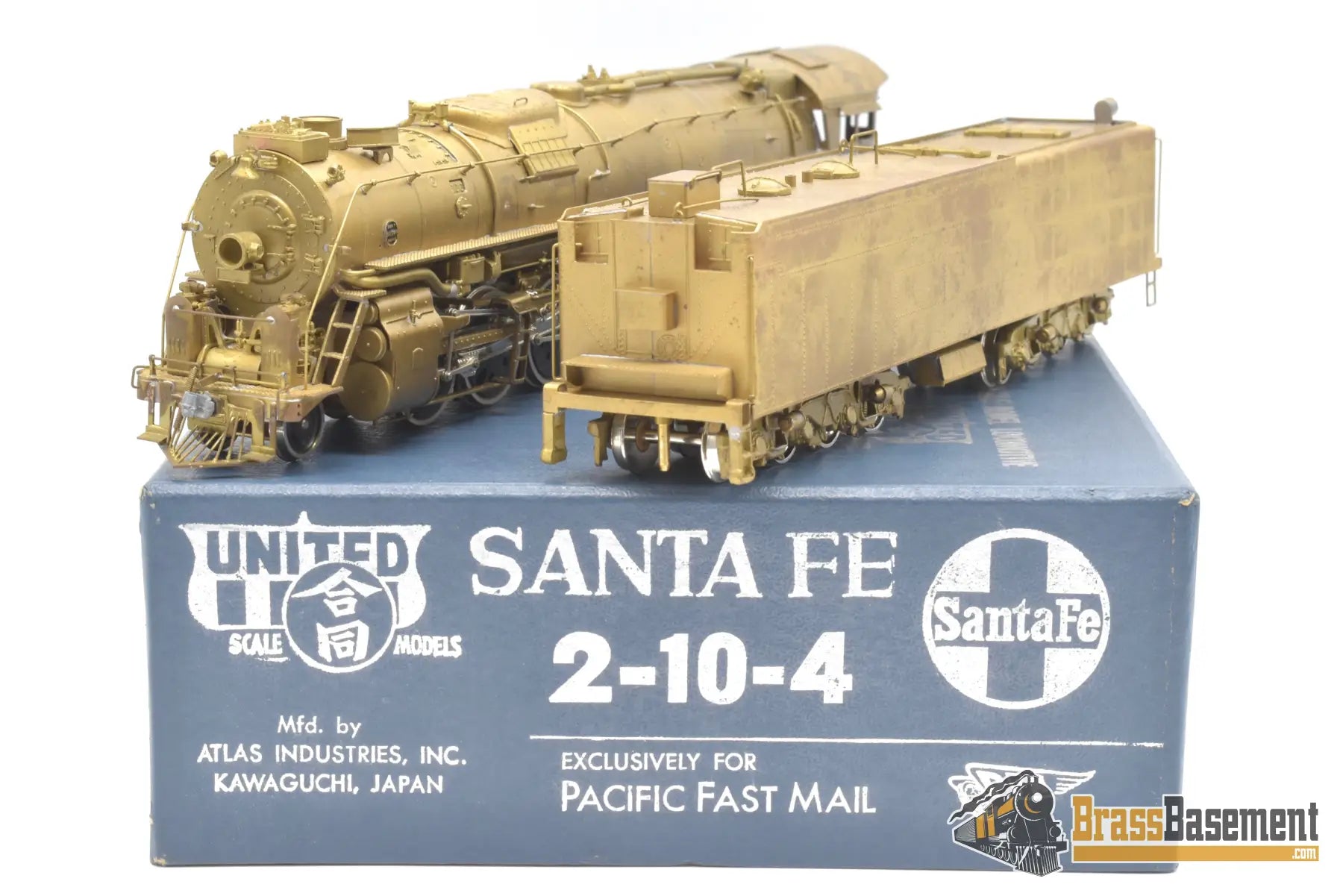 Ho Brass - Pfm United Atsf Santa Fe 2 - 10 - 4 ’5011’ Class Unpainted Tarnish Steam
