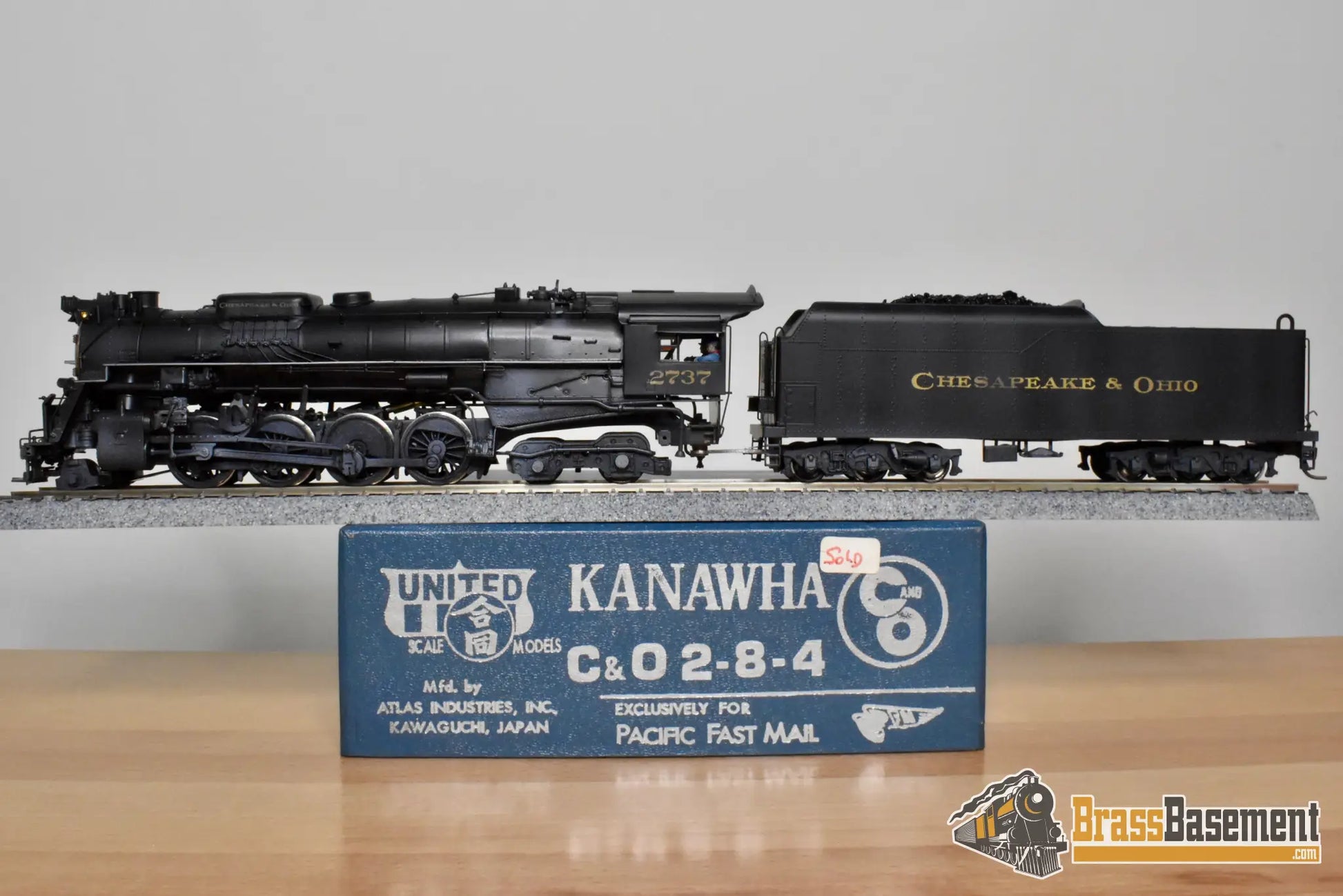 HO Brass - PFM United C&O Chesapeake & Ohio 2-8-4 Kanawha #2737 - C/P - Steam