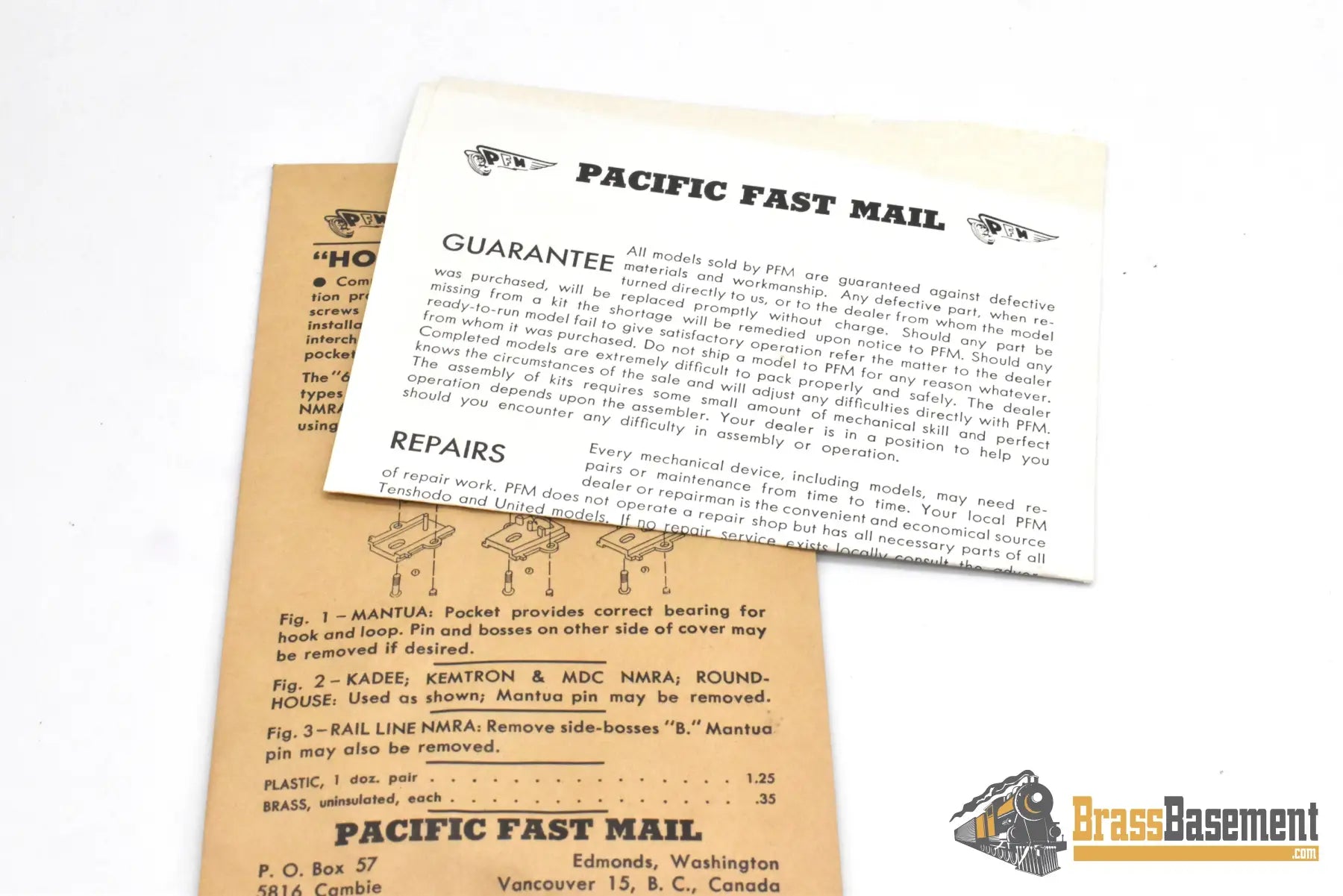 HO Brass – PFM United Heisler Geared Locomotive – Unpainted – 1963 Run - Does Not Run Steam