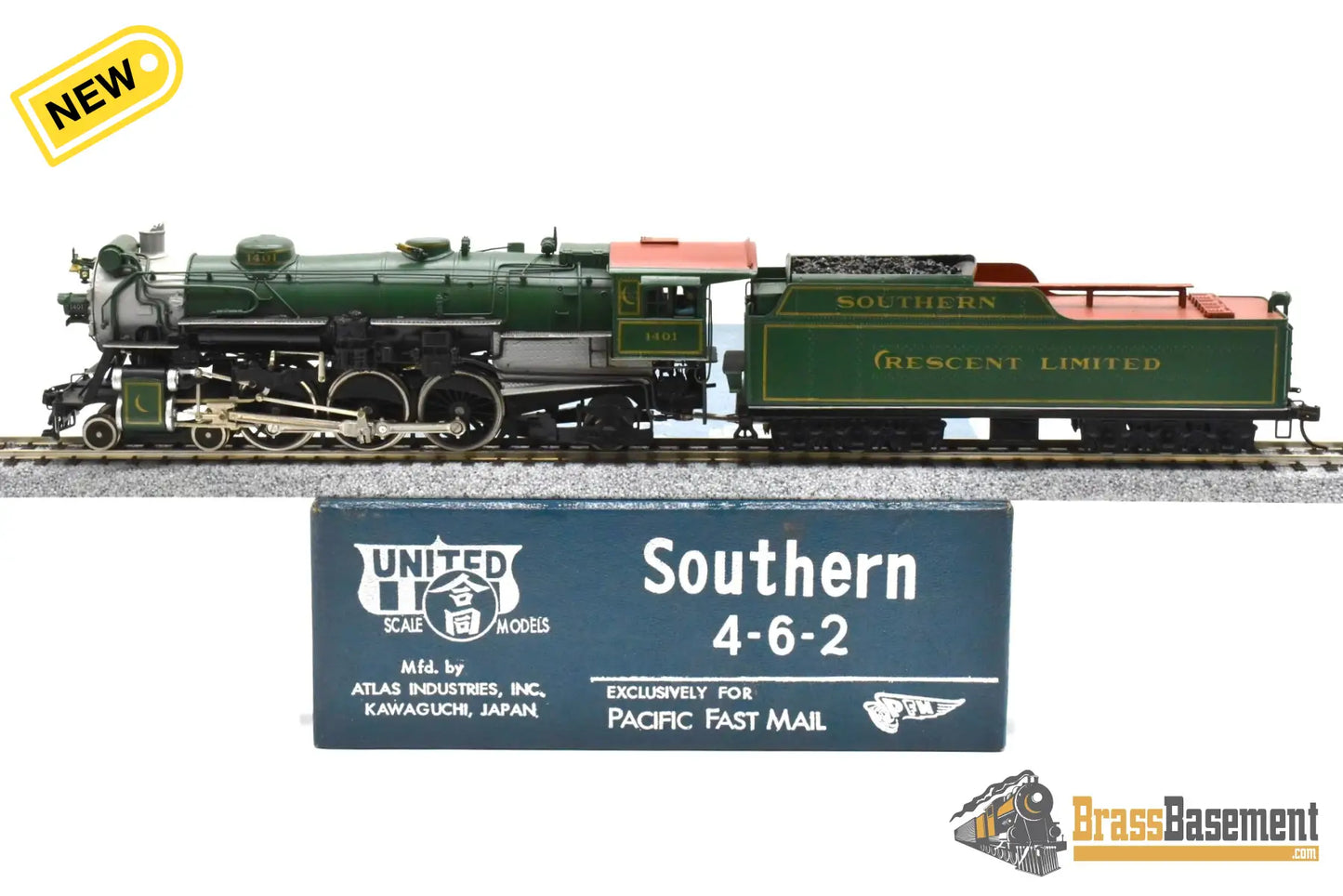 HO Brass - PFM United Southern Railway PS-4 4-6-2 #1401 - C/P 1973 - Serviced Steam