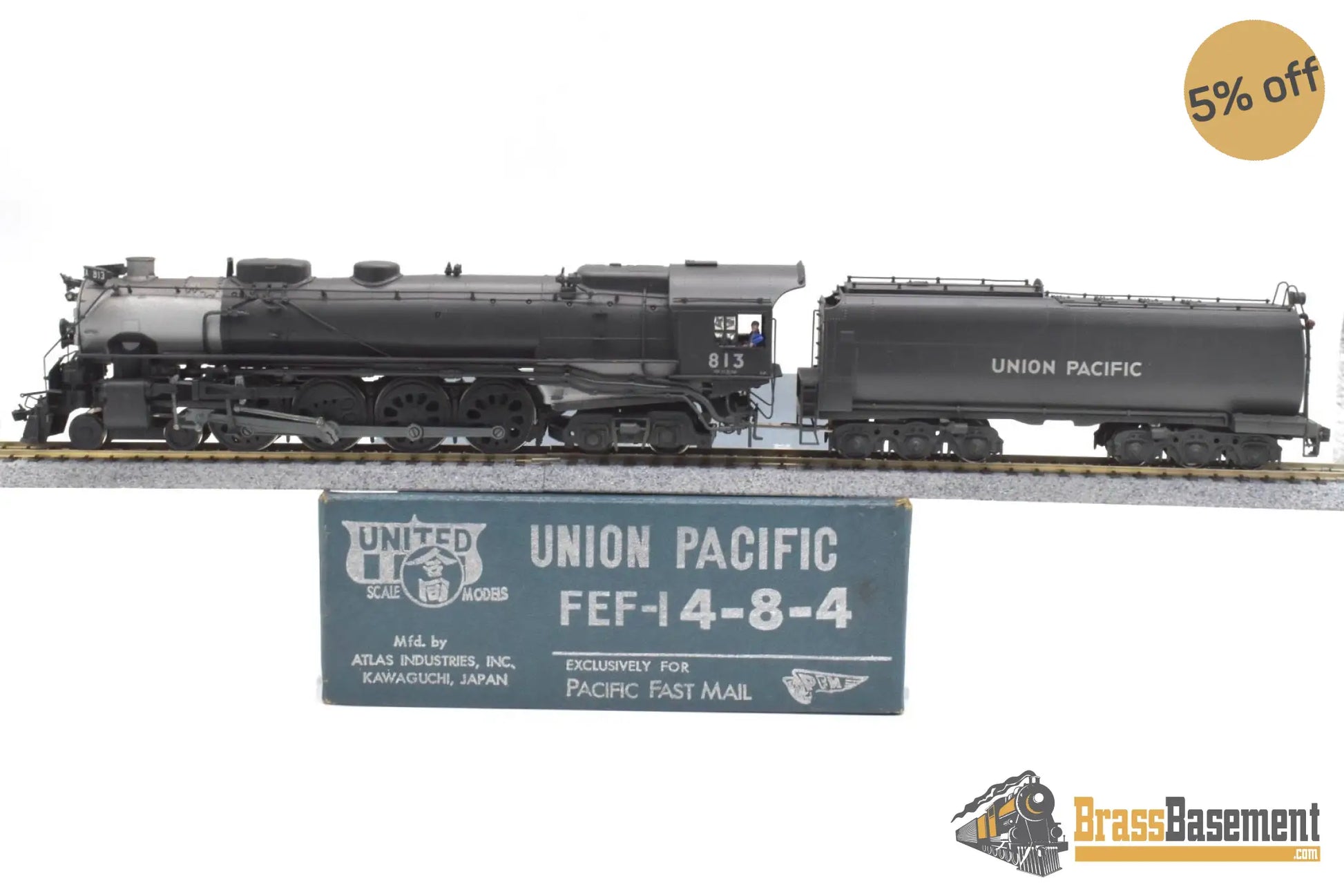 Ho Brass - Pfm Up Union Pacific Fef-1 4-8-4 #813 Custom Paint Runs Well Steam
