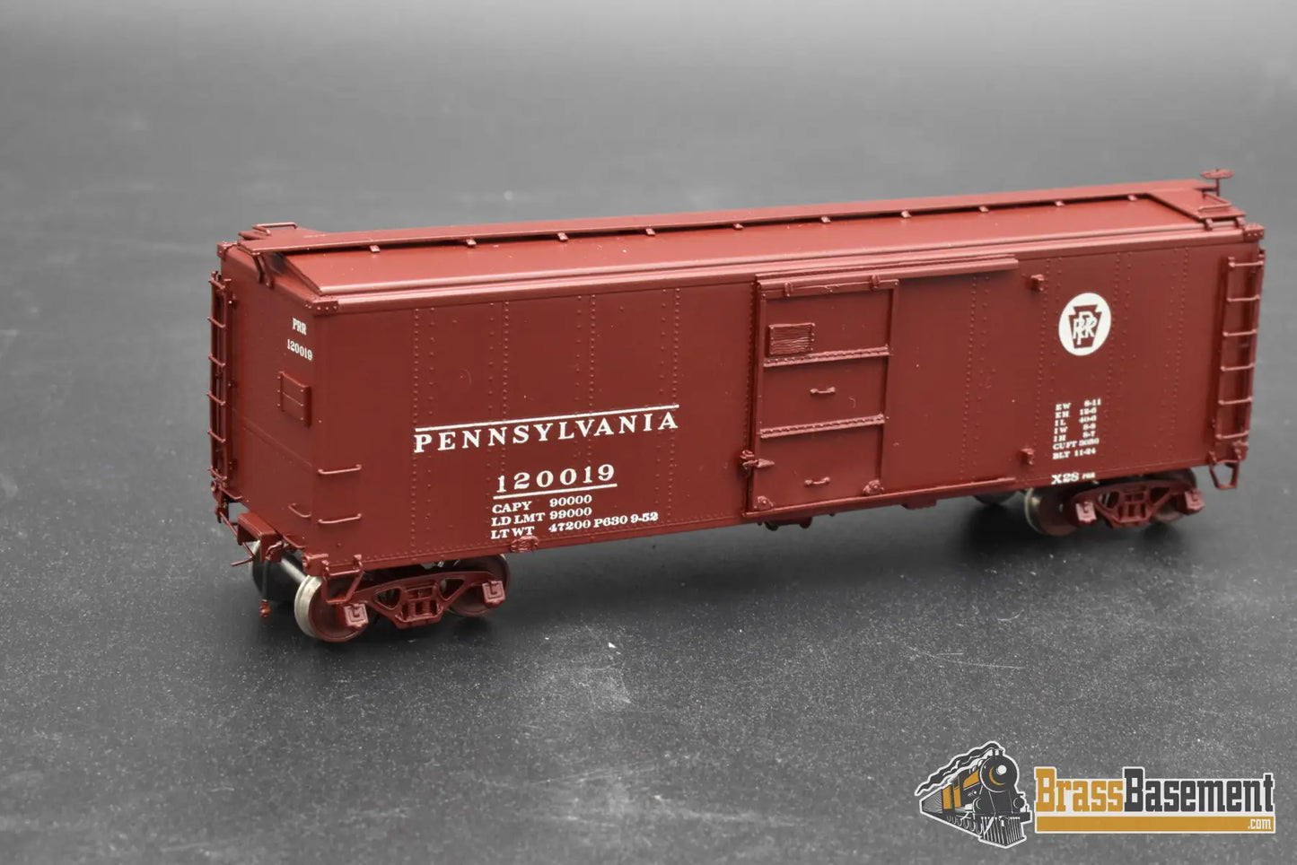 HO Brass – OMI 3016 PRR X-28a Boxcar #120019 – Factory Painted Tuscan – M.S. Models – Mint Freight