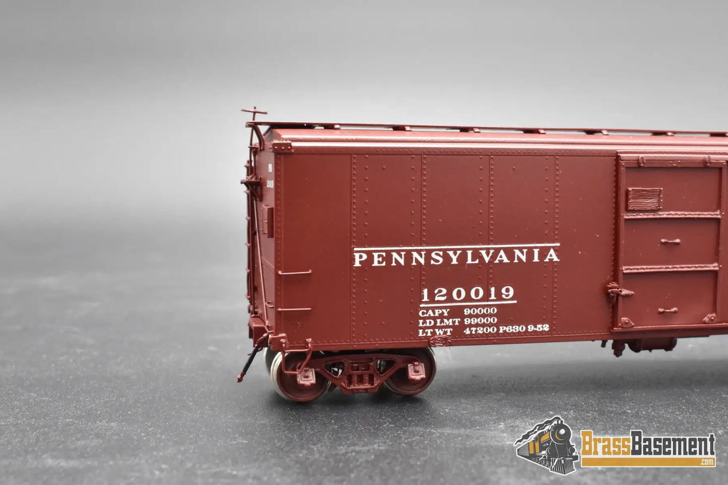 HO Brass – OMI 3016 PRR X-28a Boxcar #120019 – Factory Painted Tuscan – M.S. Models – Mint Freight