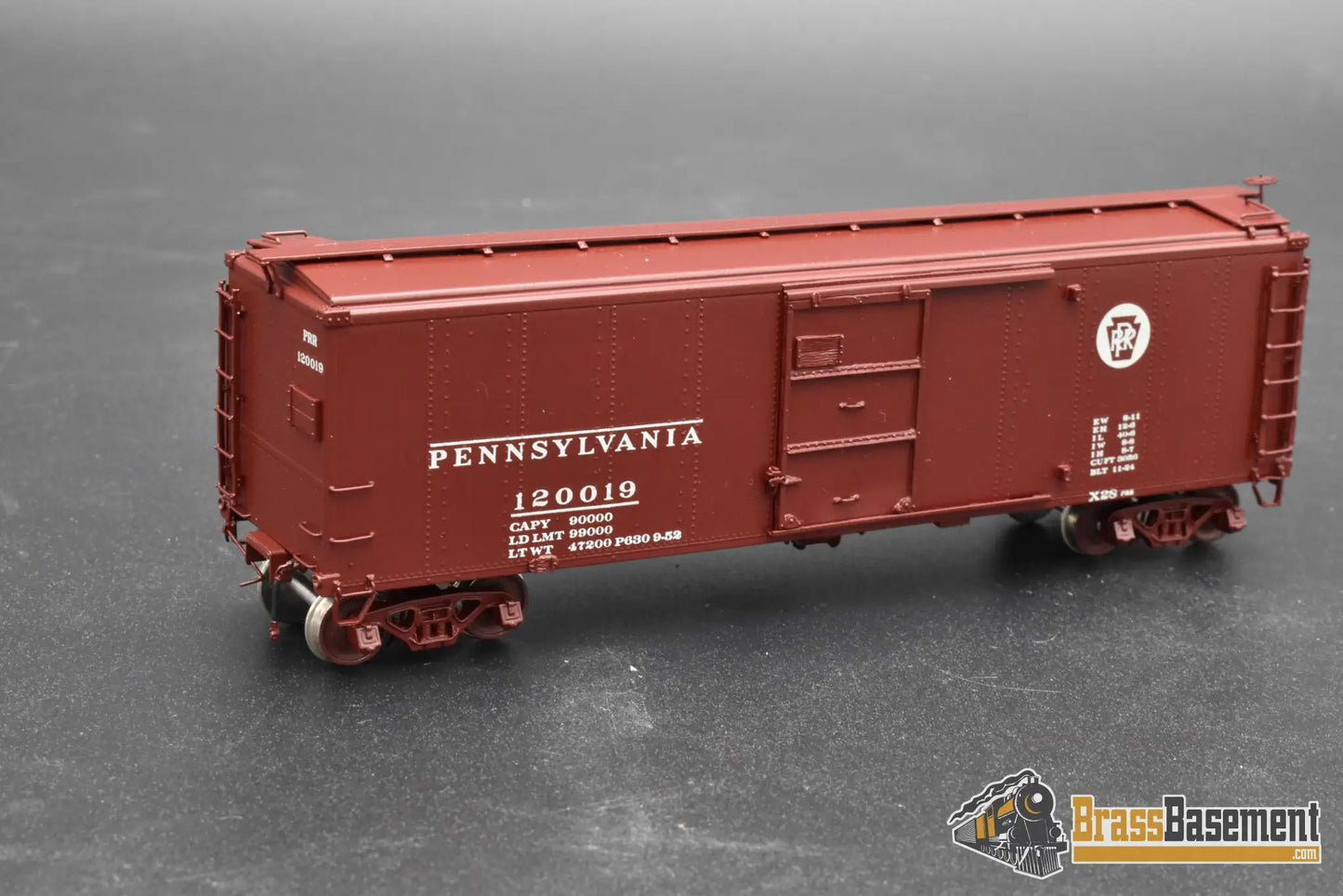 HO Brass – OMI 3016 PRR X-28a Boxcar #120019 – Factory Painted Tuscan – M.S. Models – Mint Freight