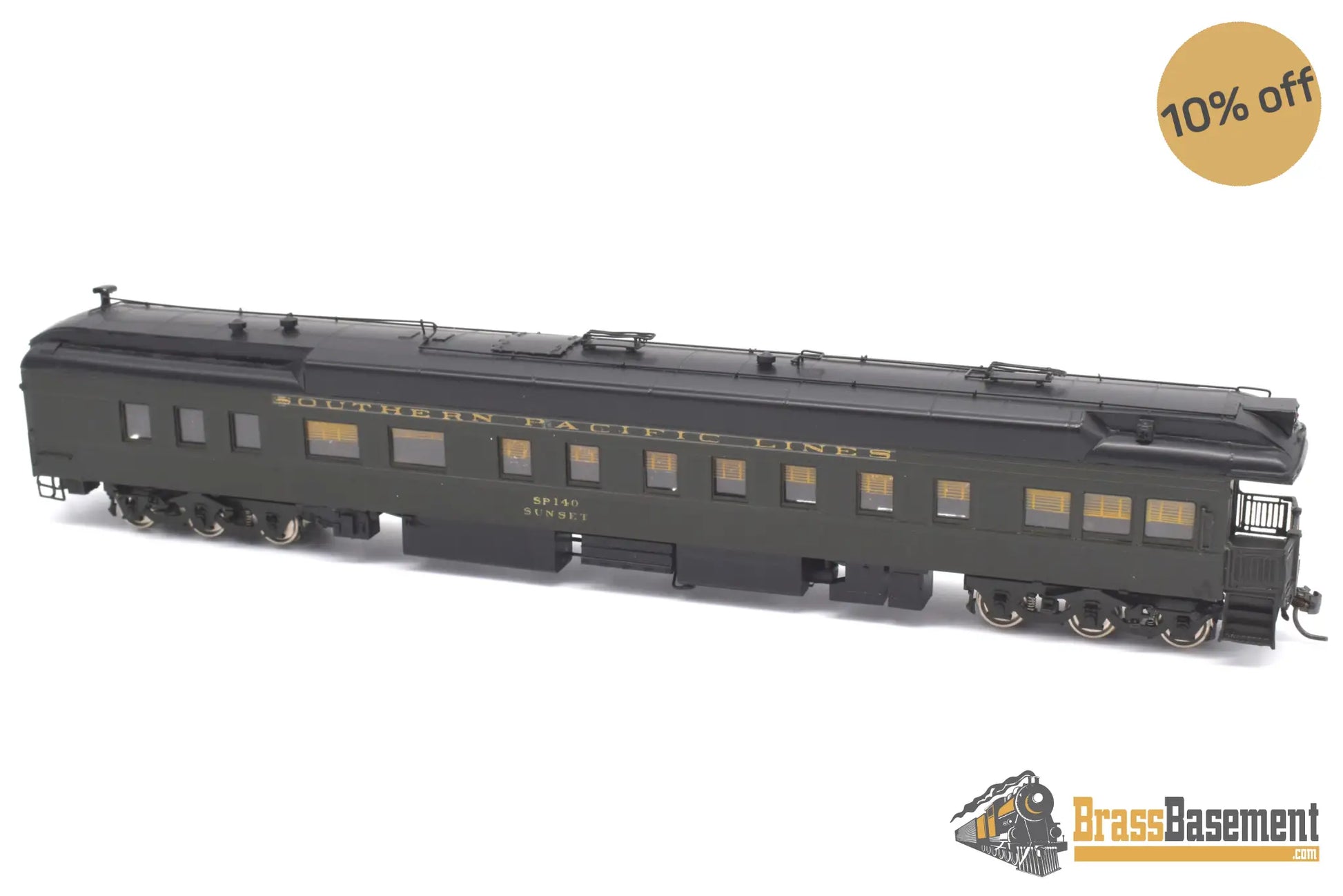 Ho Brass - Psc 16298 - 1 Southern Pacific Sp Business Car ’Sunset’ #140 F/P No Box Passenger