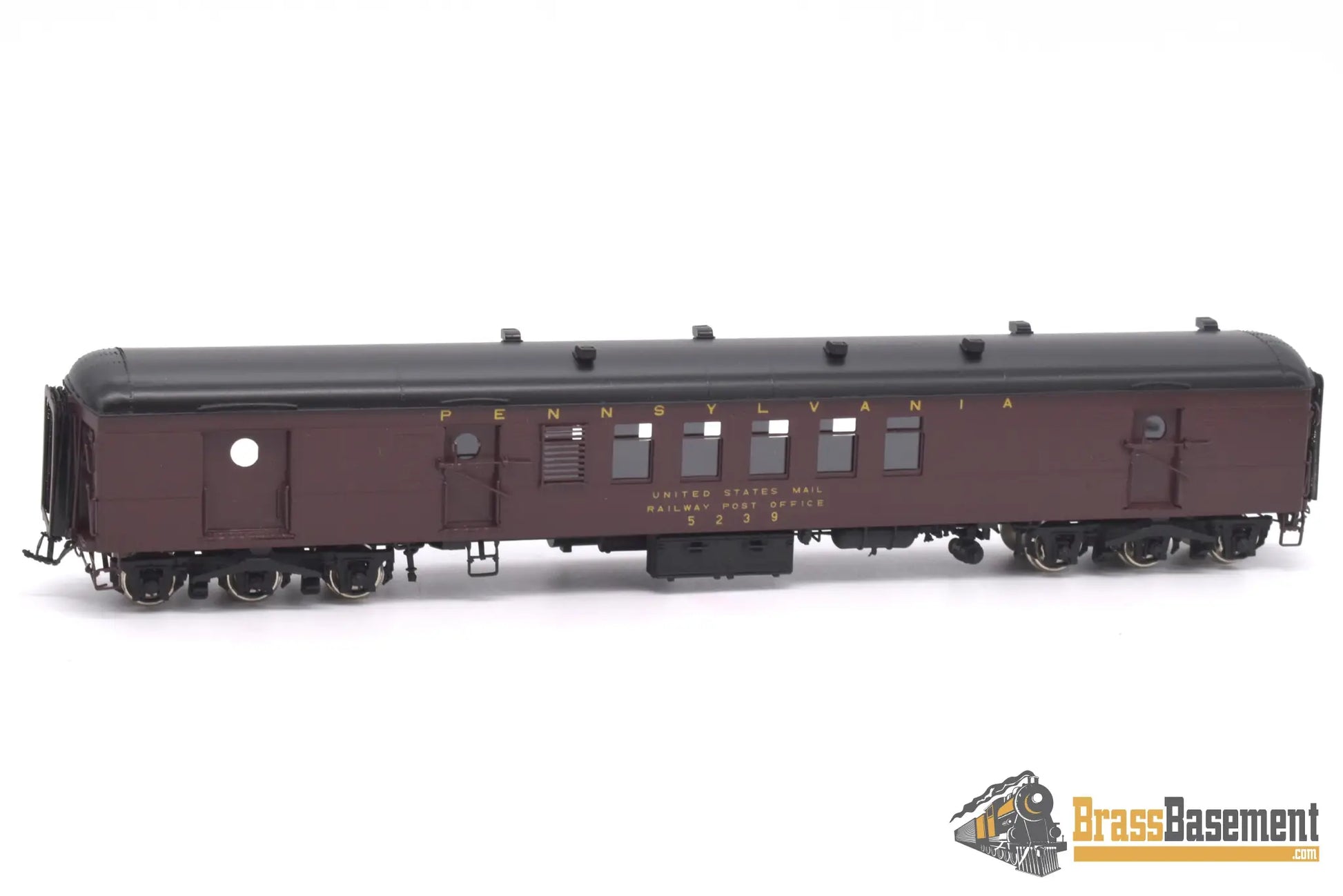 Ho Brass - Psc 16530 - 2 Prr Pennsylvania Rr Bm70N R.p.o Baggage Futura Lettering Factory Paint