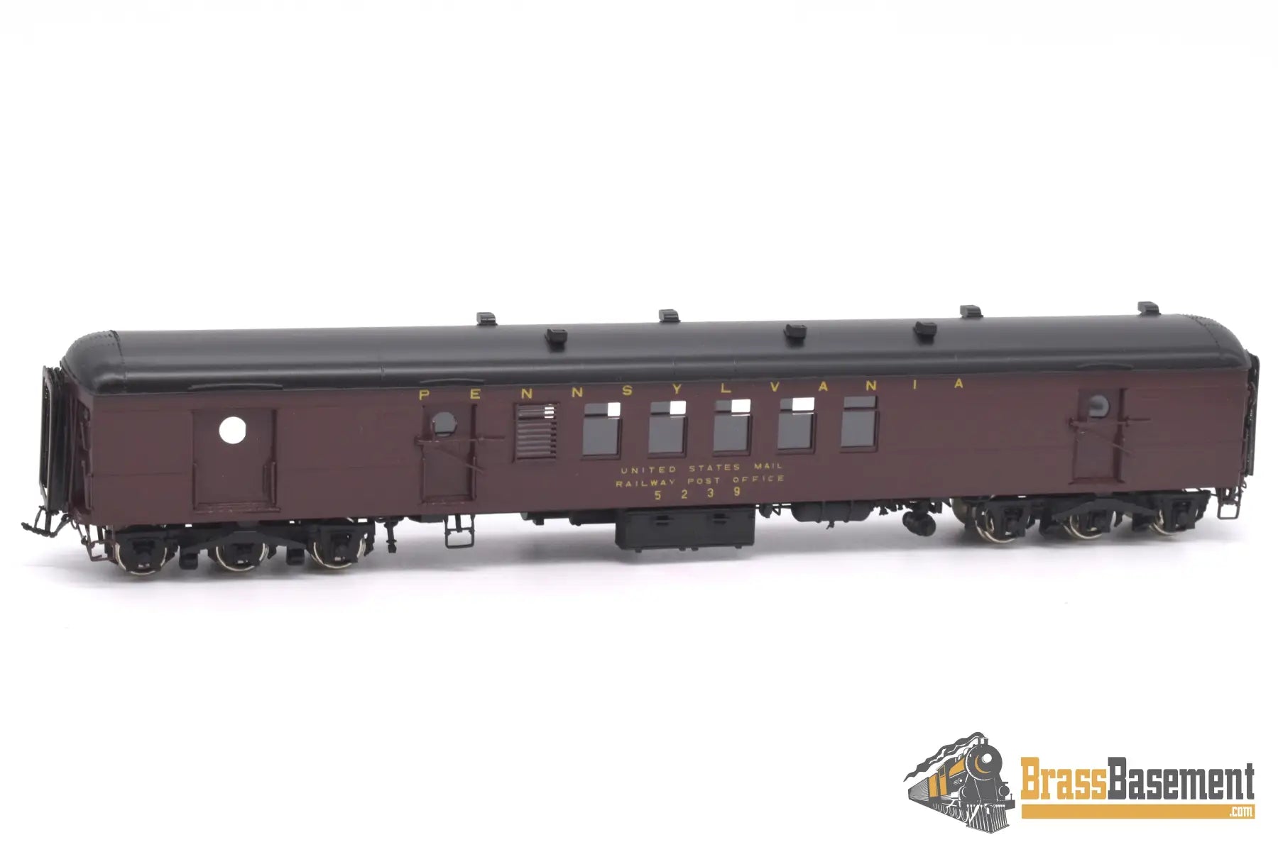 Ho Brass - Psc 16530 - 2 Prr Pennsylvania Rr Bm70N R.p.o Baggage Futura Lettering Factory Paint