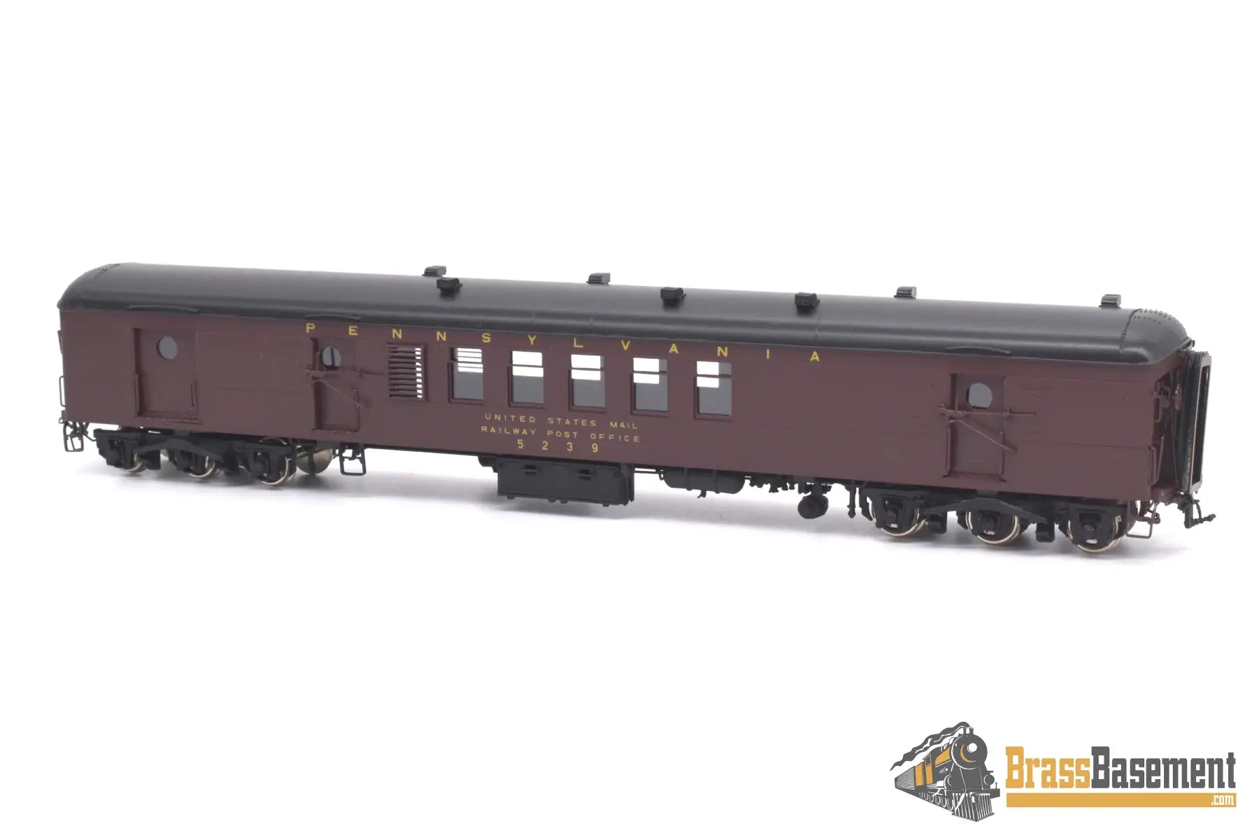 Ho Brass - Psc 16530 - 2 Prr Pennsylvania Rr Bm70N R.p.o Baggage Futura Lettering Factory Paint