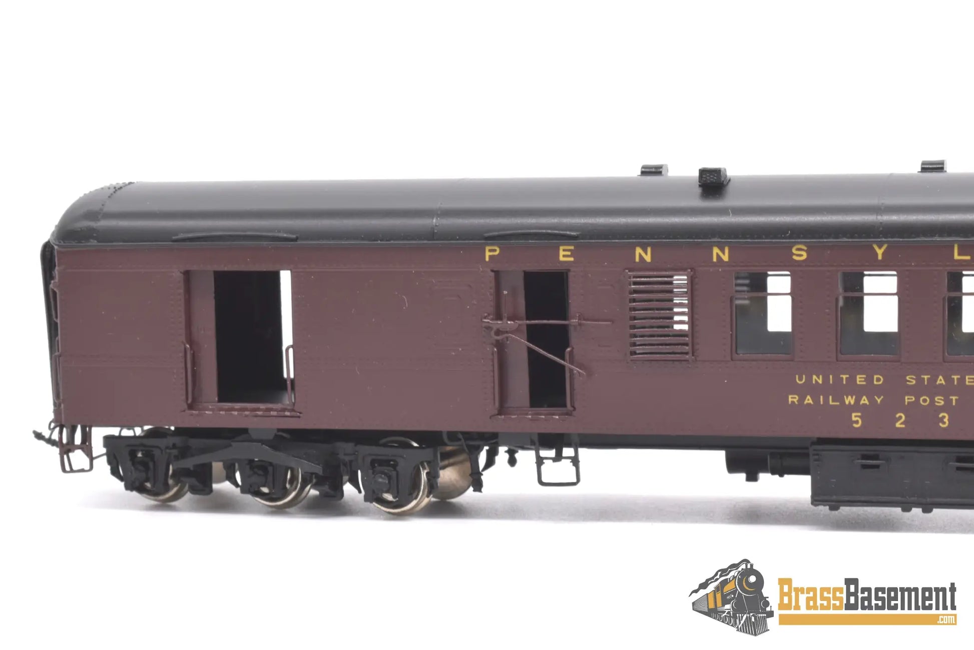 Ho Brass - Psc 16530 - 2 Prr Pennsylvania Rr Bm70N R.p.o Baggage Futura Lettering Factory Paint