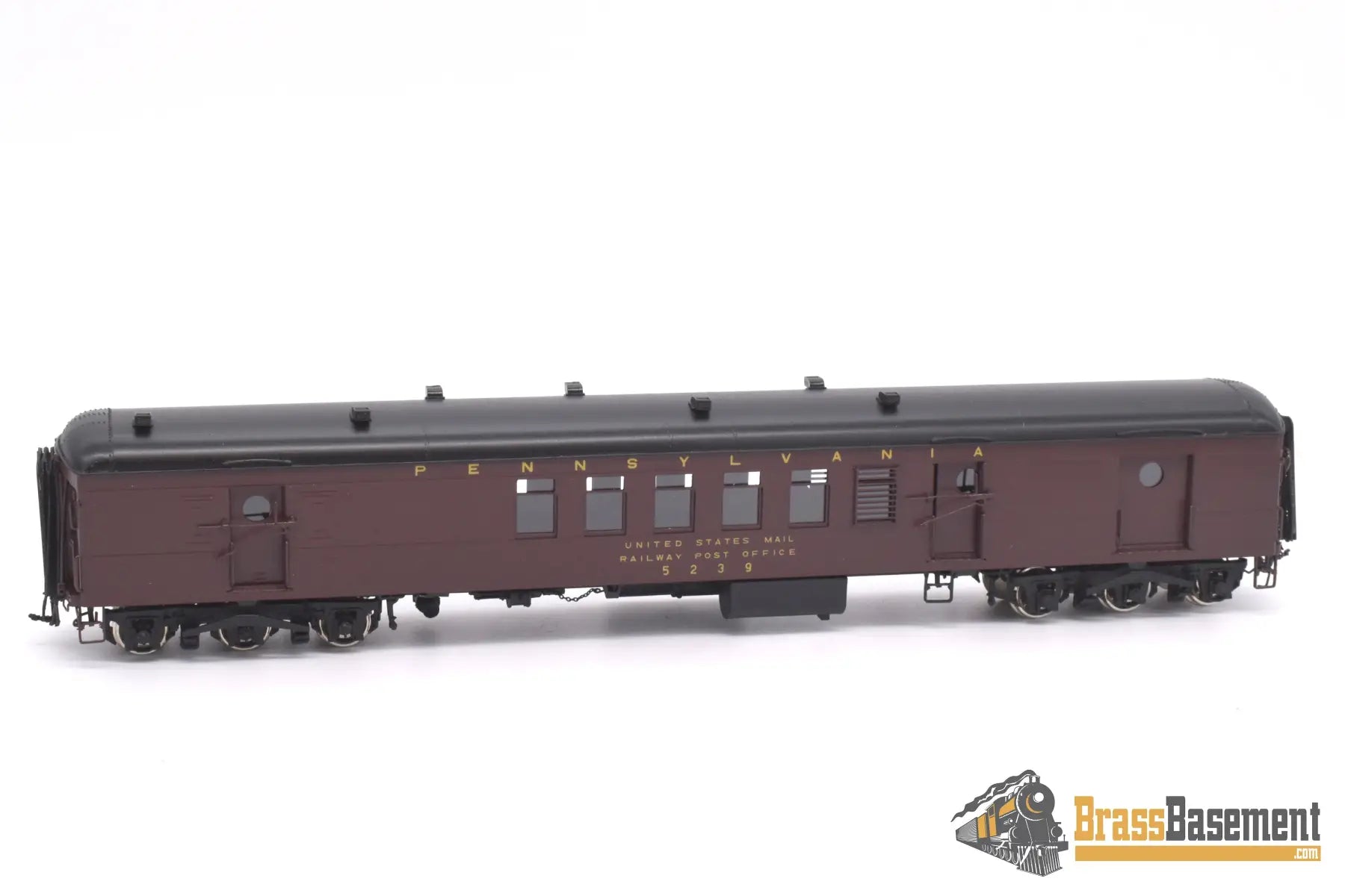 Ho Brass - Psc 16530 - 2 Prr Pennsylvania Rr Bm70N R.p.o Baggage Futura Lettering Factory Paint