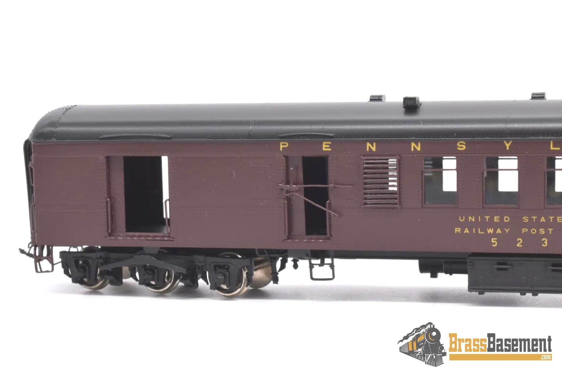 Ho Brass - Psc 16530 - 2 Prr Pennsylvania Rr Bm70N R.p.o Baggage Futura Lettering Factory Paint