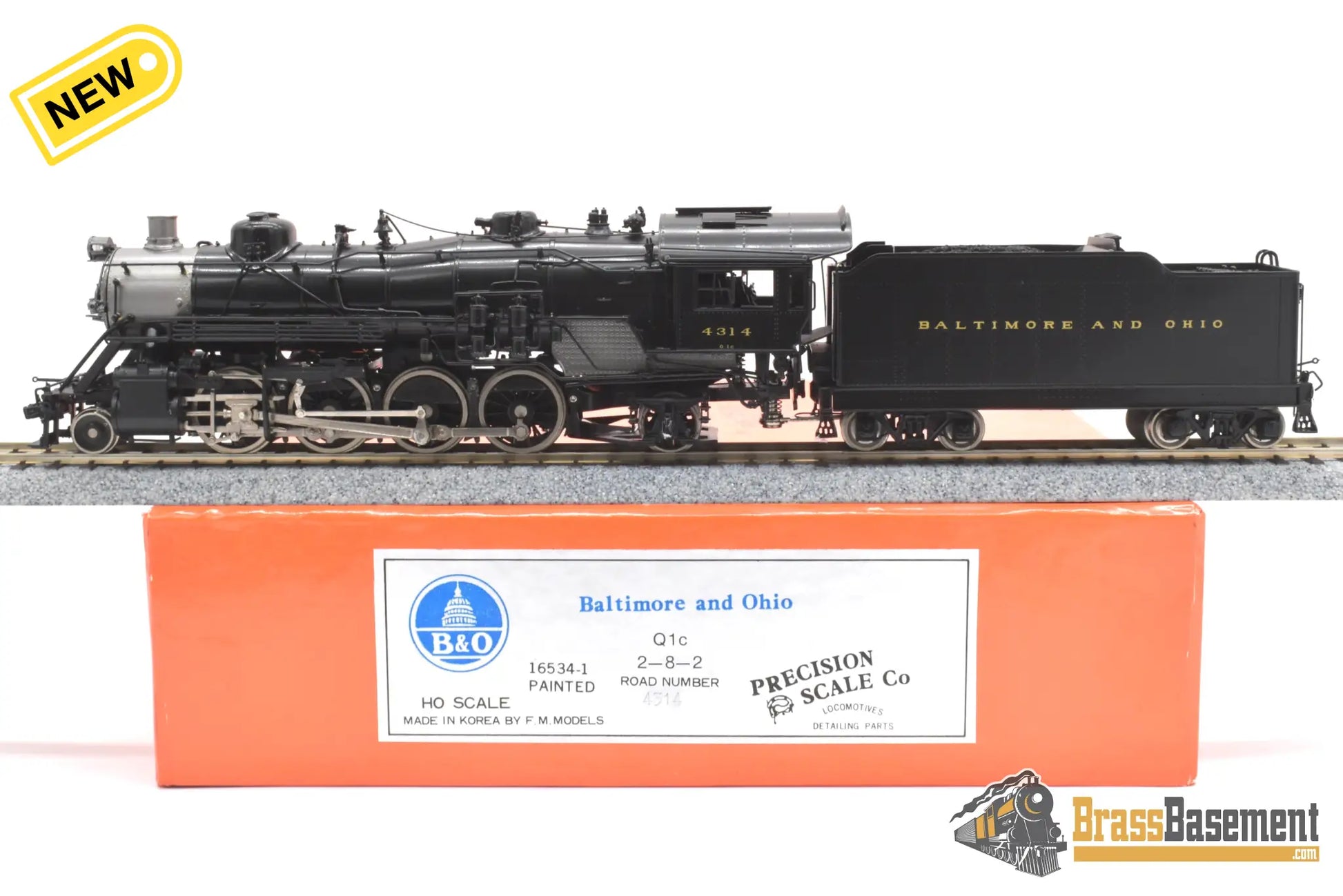 Ho Brass - Psc 16534-1 B&O Baltimore & Ohio 2-8-2 Q-1C #4314 F/P Mint Steam