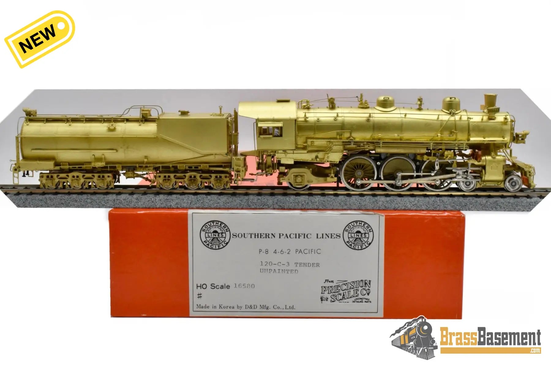 HO Brass PSC 16580 Southern Pacific SP 4 6 2 P 8 Pacific Unpainted Korea Steam