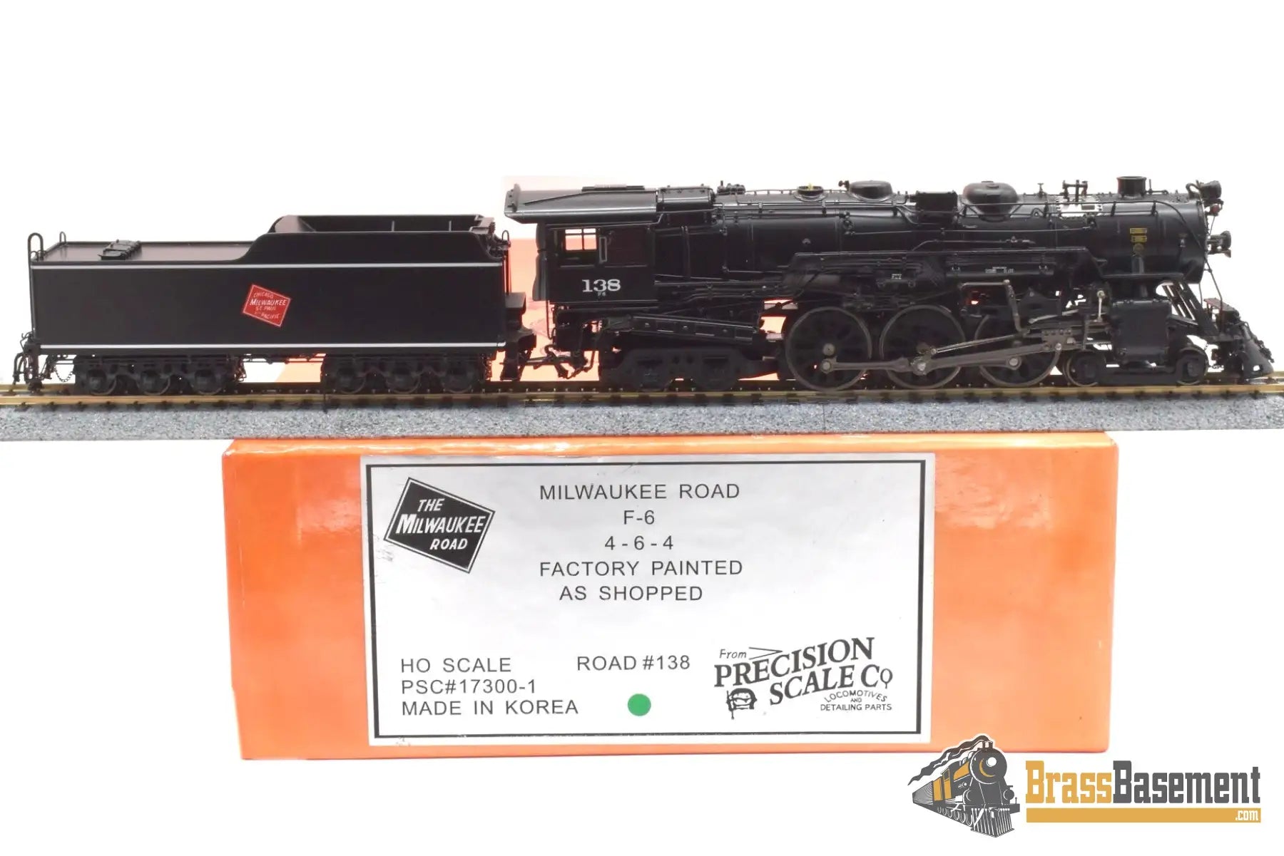 HO Brass - PSC #17300-1 Milwaukee Road F6 4-6-4 Hudson #138 - F/P Beautiful! Steam