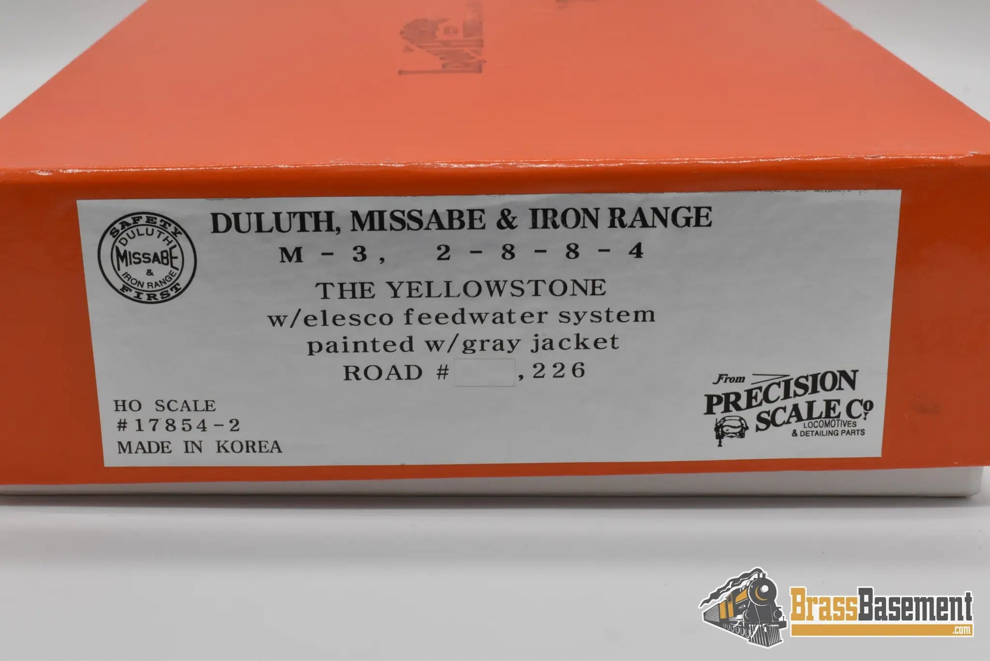 HO Brass - PSC 17854-2 DM&IR Duluth Missabe & Iron Range 2-8-8-4 Yellowstone Gray Boiler Elesco FWH - MINT Steam
