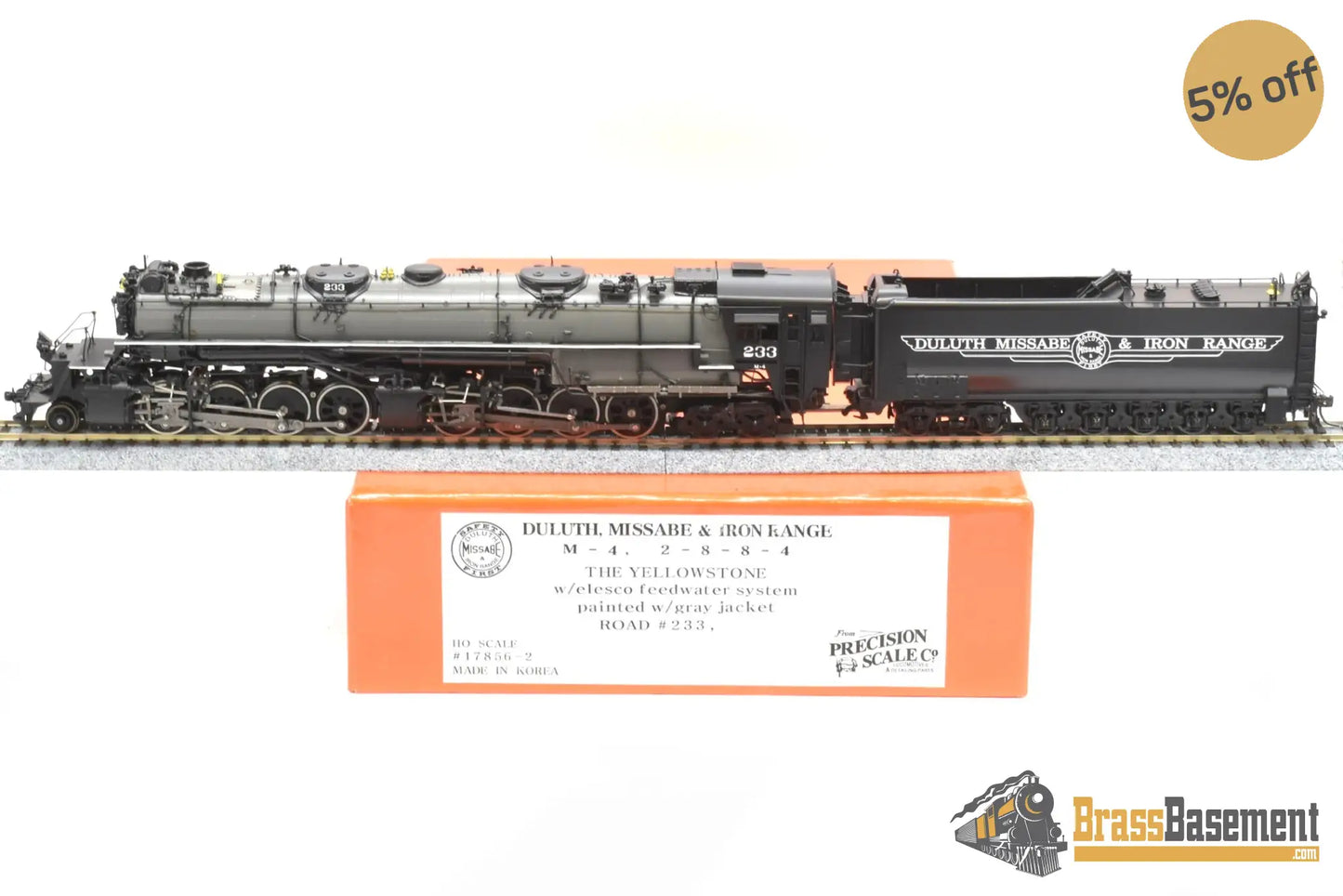 Ho Brass - Psc 17856 - 2 Dm&Ir Duluth Missabe & Iron Range 2 - 8 - 8 - 4 Yellowstone Gray Boiler