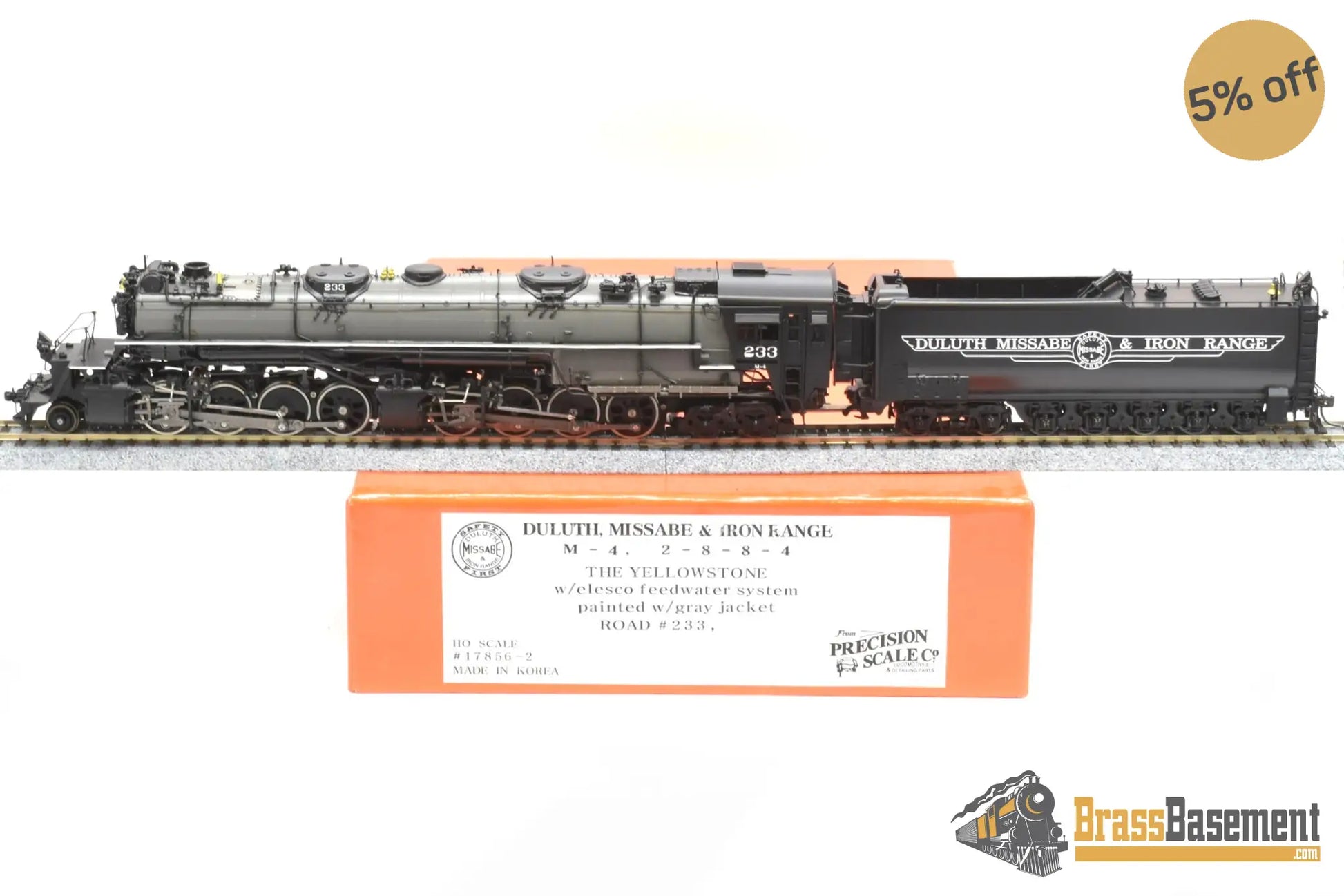 Ho Brass - Psc 17856 - 2 Dm&Ir Duluth Missabe & Iron Range 2 - 8 - 8 - 4 Yellowstone Gray Boiler