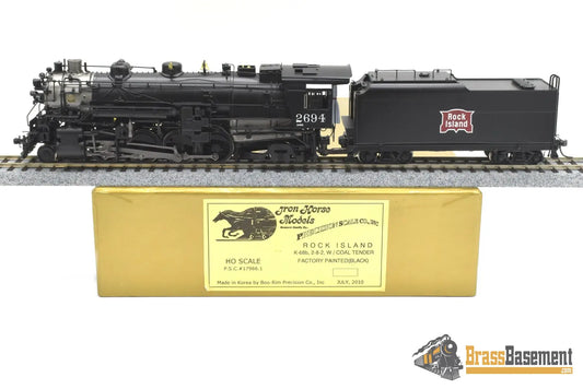 Ho Brass - Psc 17986.1 Rock Island Crip K-68B 2-8-2 Mikado #2694 W Mars Light & Oil Tender Boo-Rim