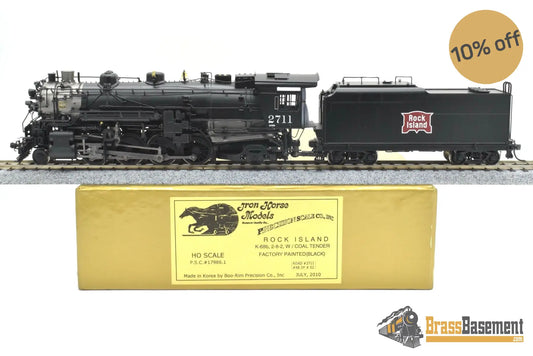 Ho Brass - Psc 17986.1 Rock Island Crip K-68B 2-8-2 Mikado #2711 W Mars Light & Oil Tender Boo-Rim